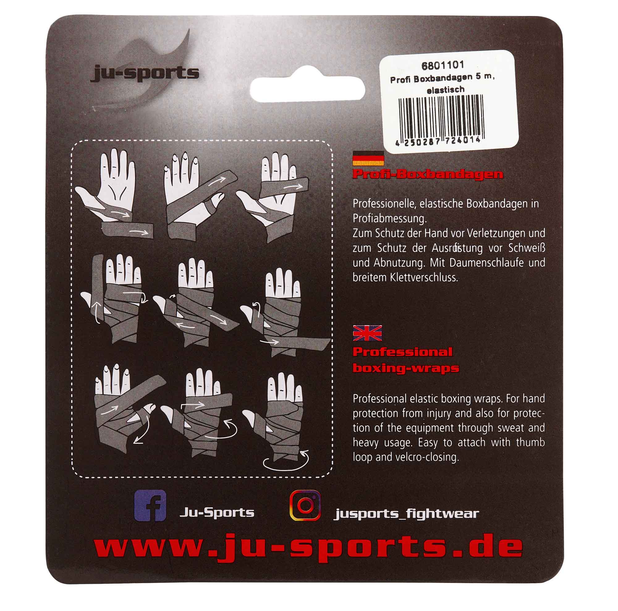 Ju-Sports Profi Boxbandagen 5 m elastisch