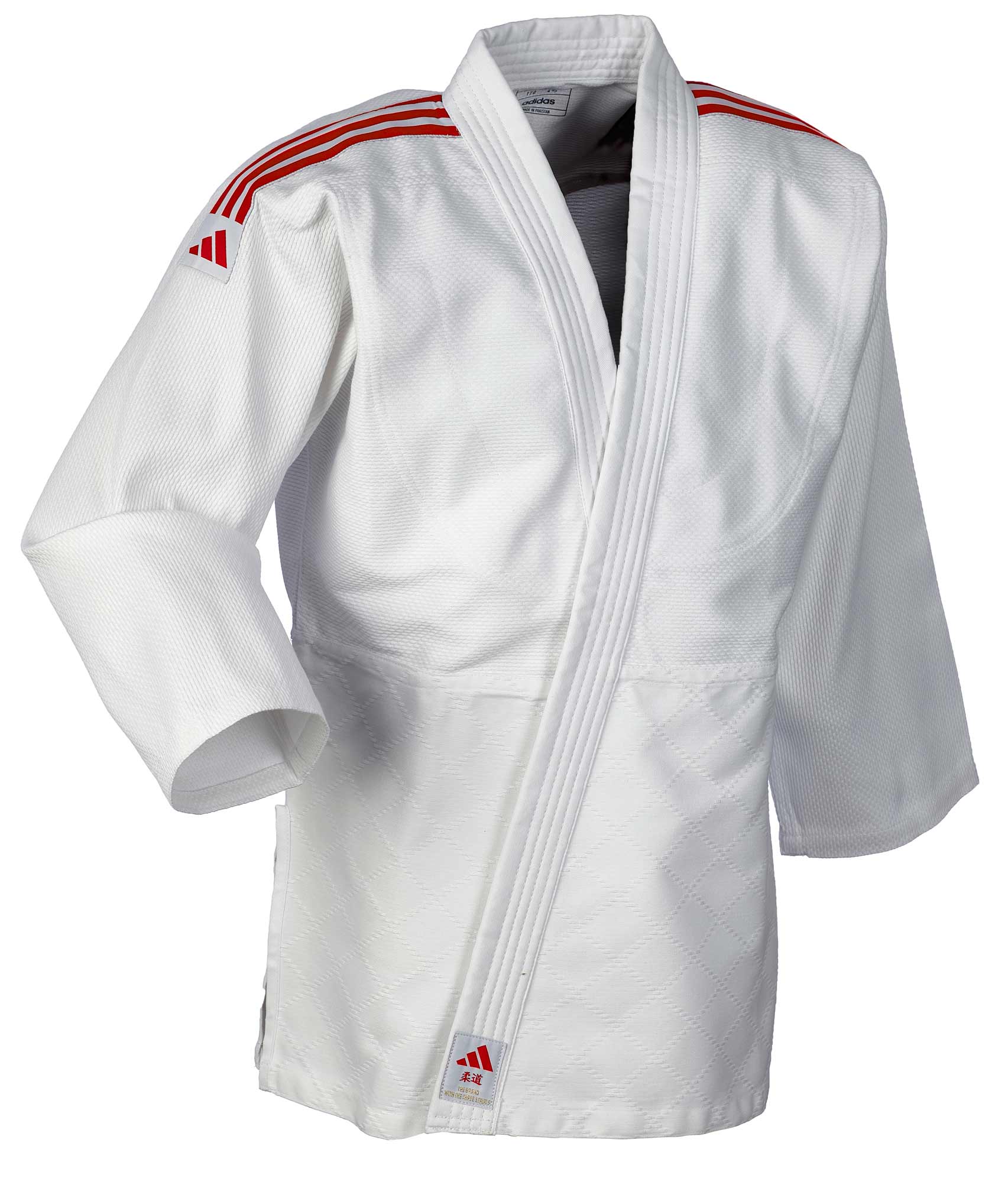 adidas judo gi Club J350E white/red stripes