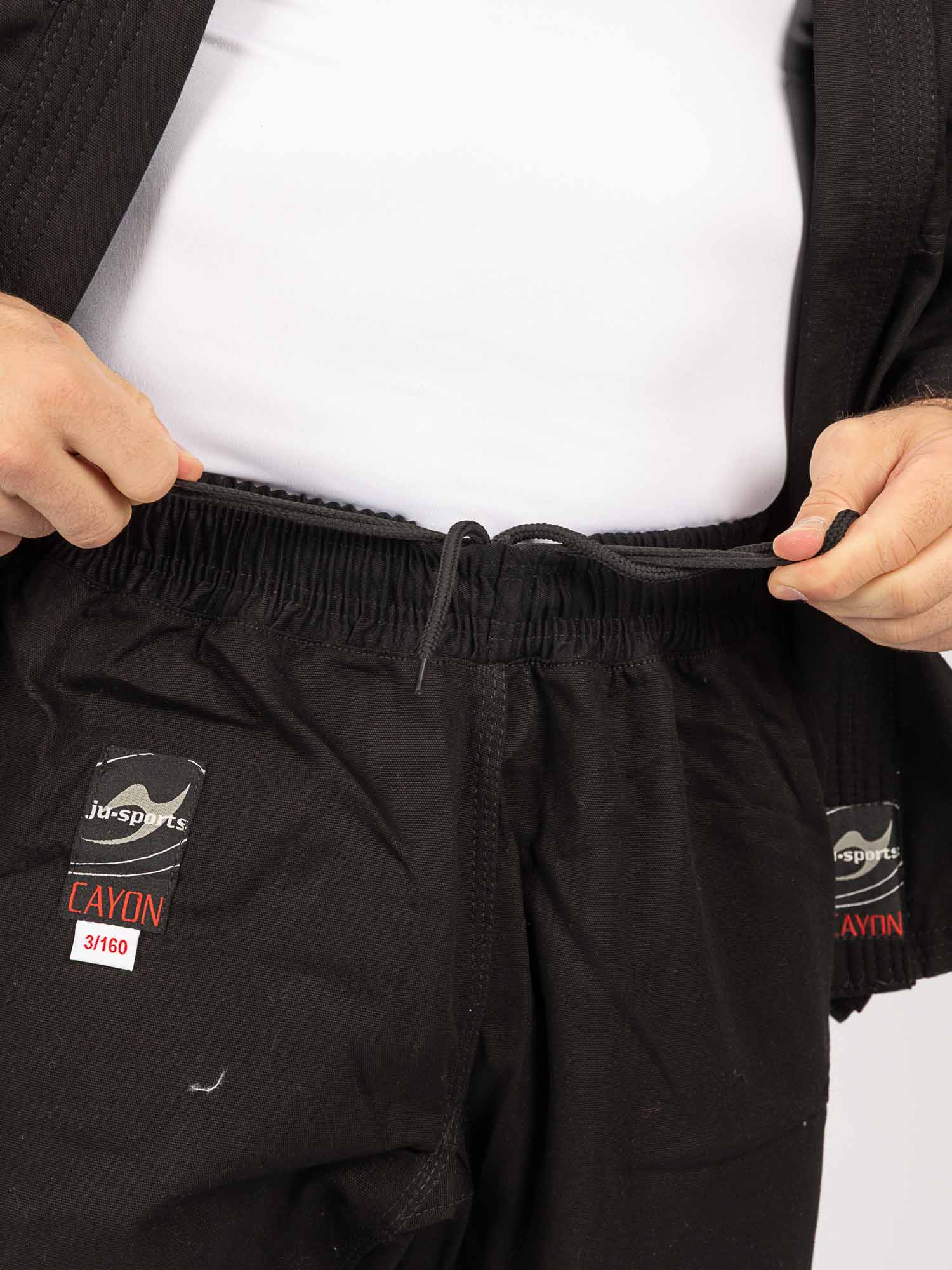 imprägnierte Hose, Jogginghose, Kordelzug, schwarz, Elastischer Bund