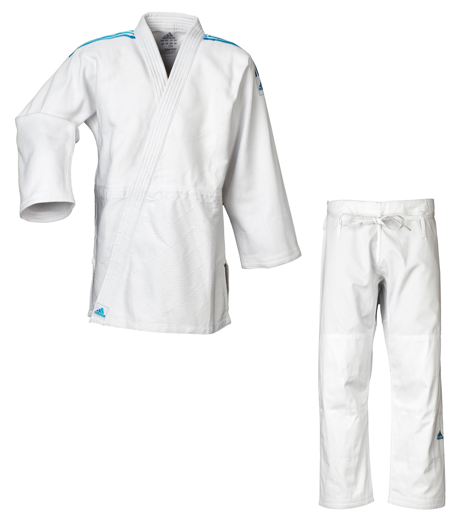 adidas judo gi Contest J650 white/blue stripes