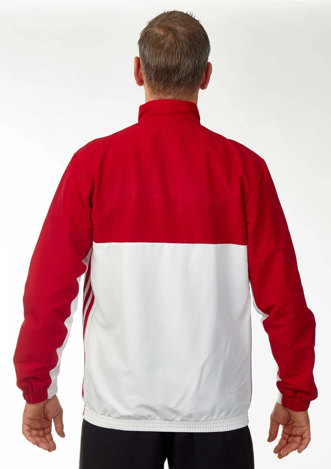 Windbreaker, Red jacket, White panel,  Track jacket, Elastic cuffs