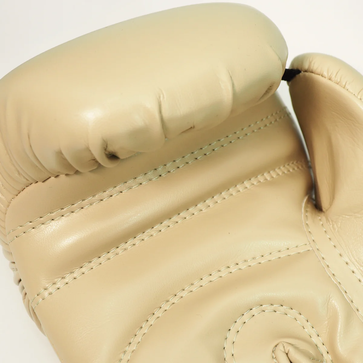 Handschuh, Kunstleder, Beige, Nähte, Stulpen