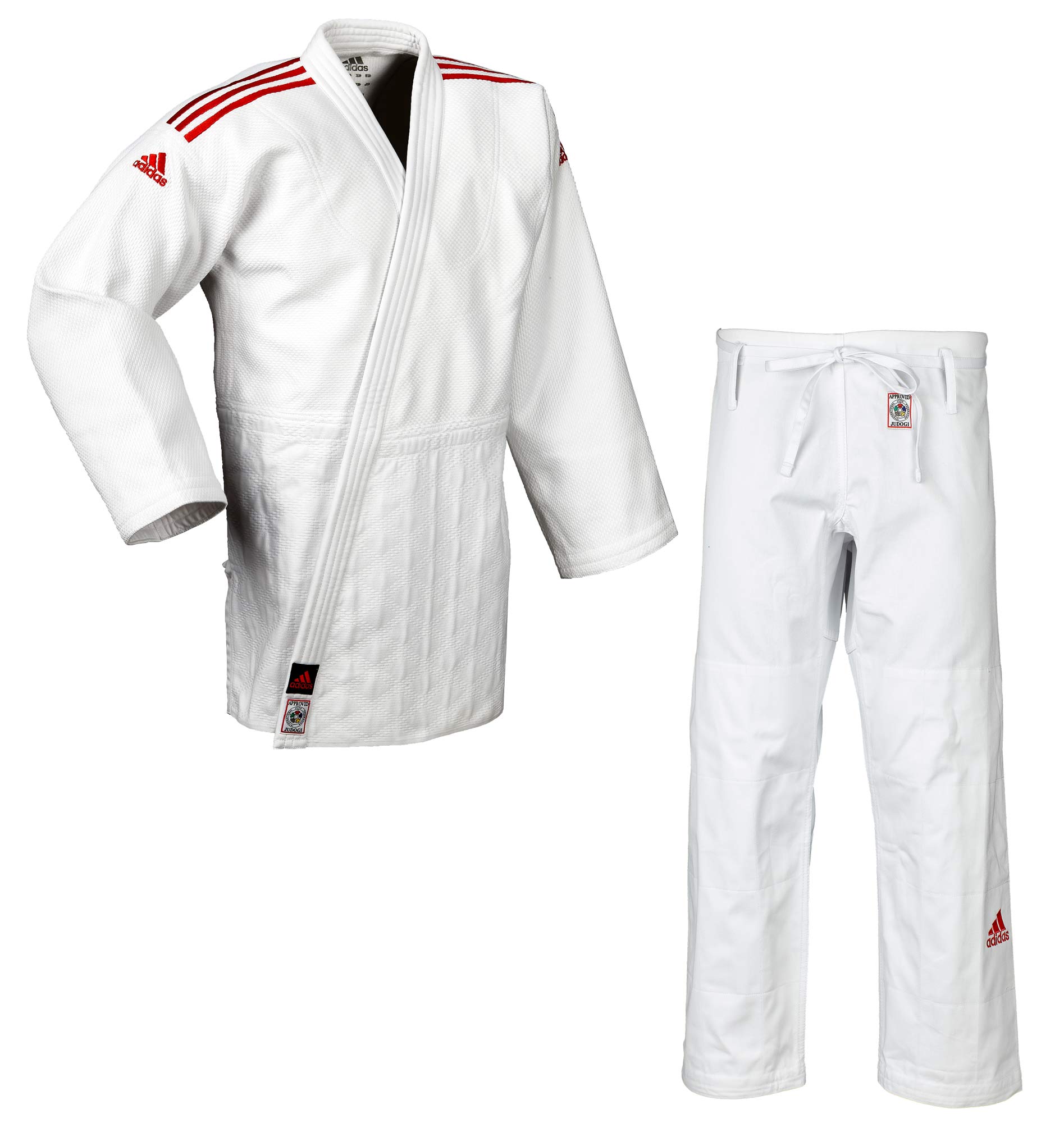 adidas judo gi Champion II JIJF, white / red stripes