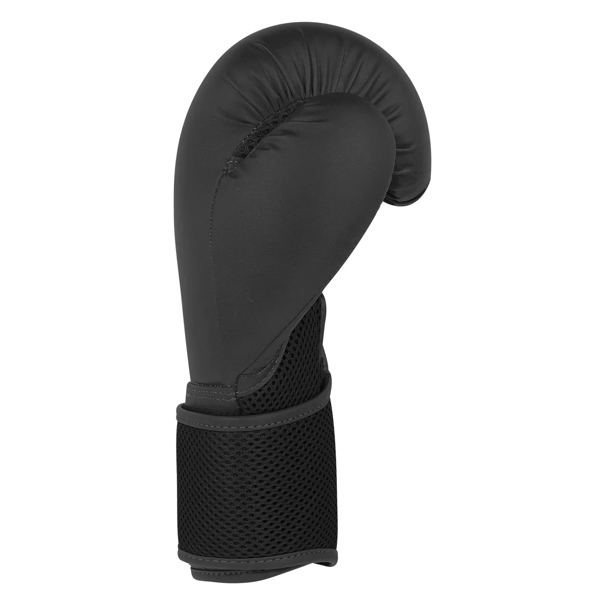 Boxhandschuh, Lederoptik, gepaddet, Schwarz, Streifengurt