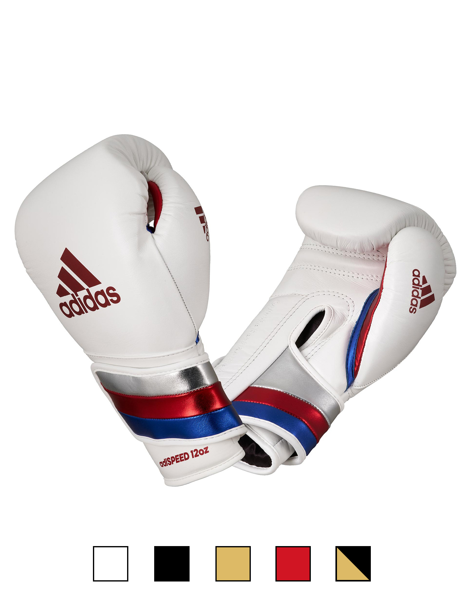 adidas adispeed strap up boxing gloves white/blue/red, ADISBG501PRO