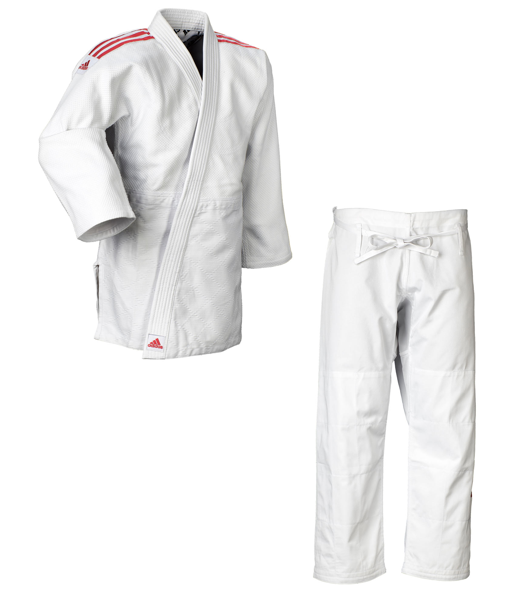 adidas judo gi Quest JJ660 white / red stripes