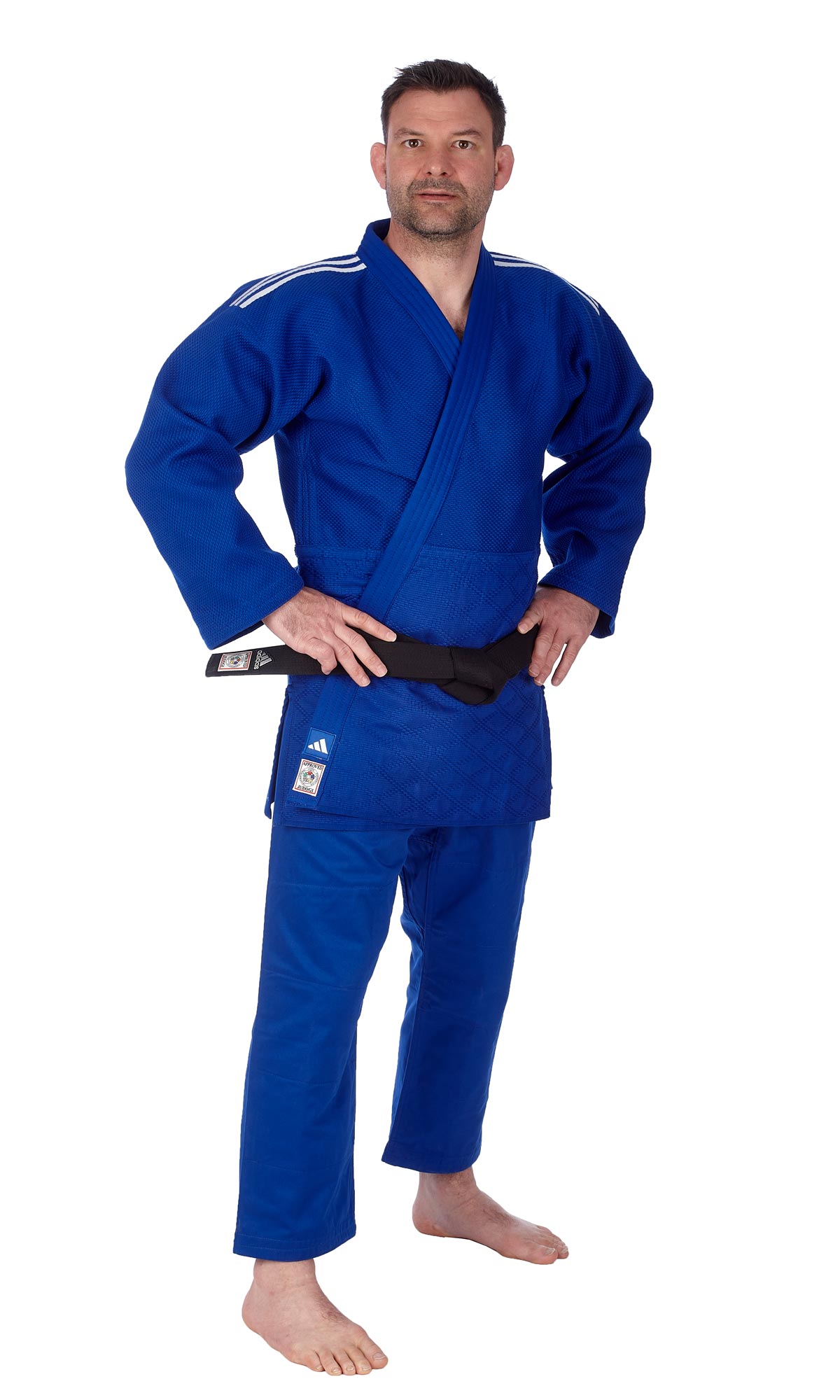 adidas judo gi Champion III JIJFS-2 blue/white stripes
