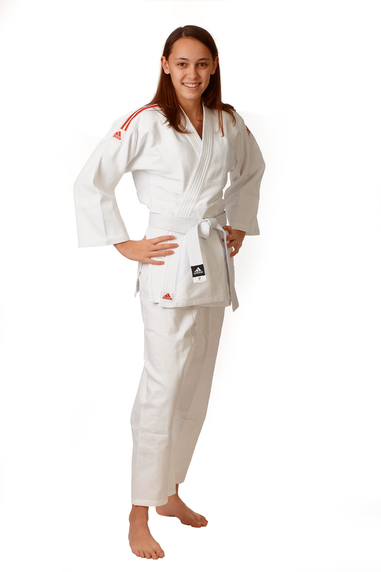 adidas judo gi Club J350E white/red stripes