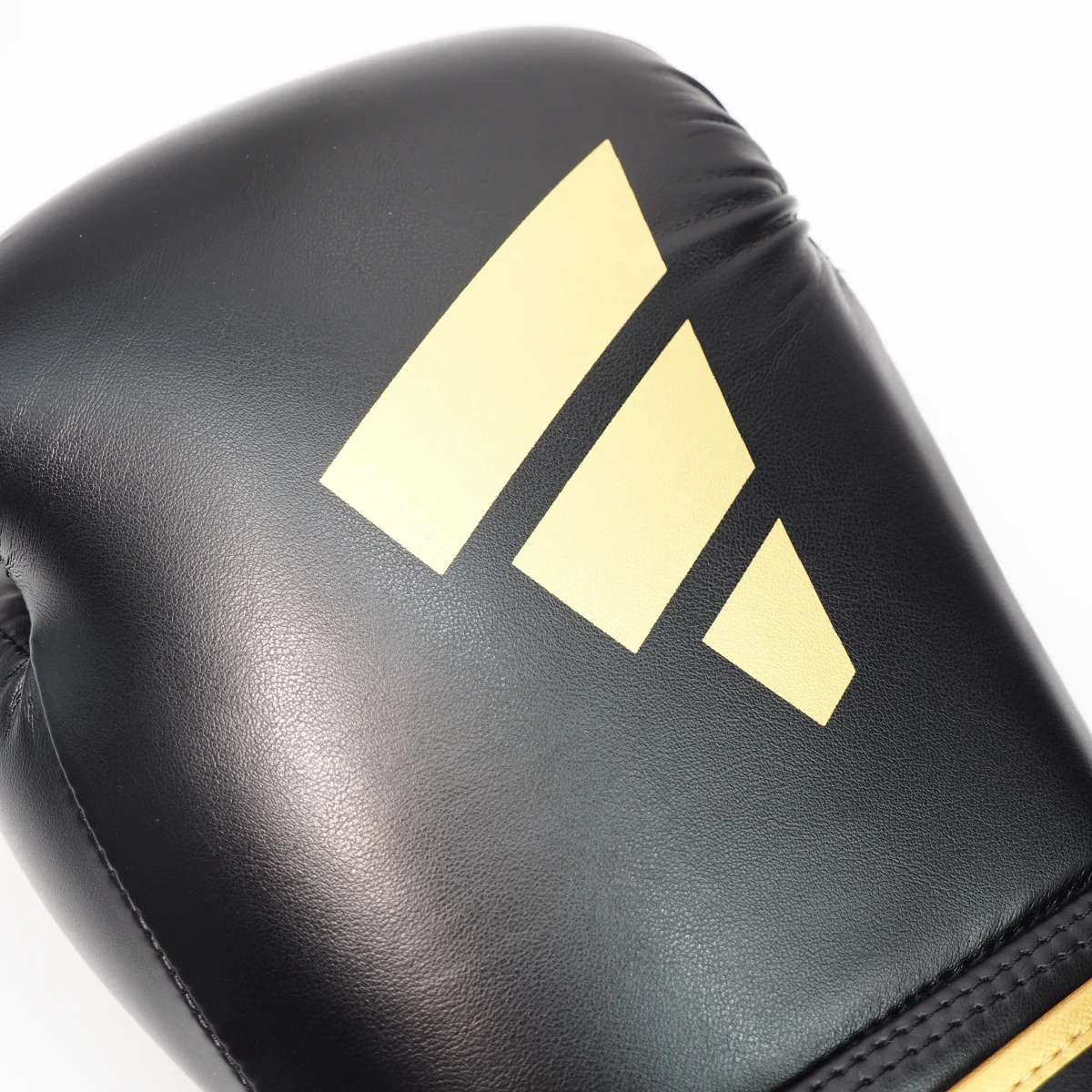 boxing-glove, schwarz, kunstleder, gelbes-logo, nahtdetails