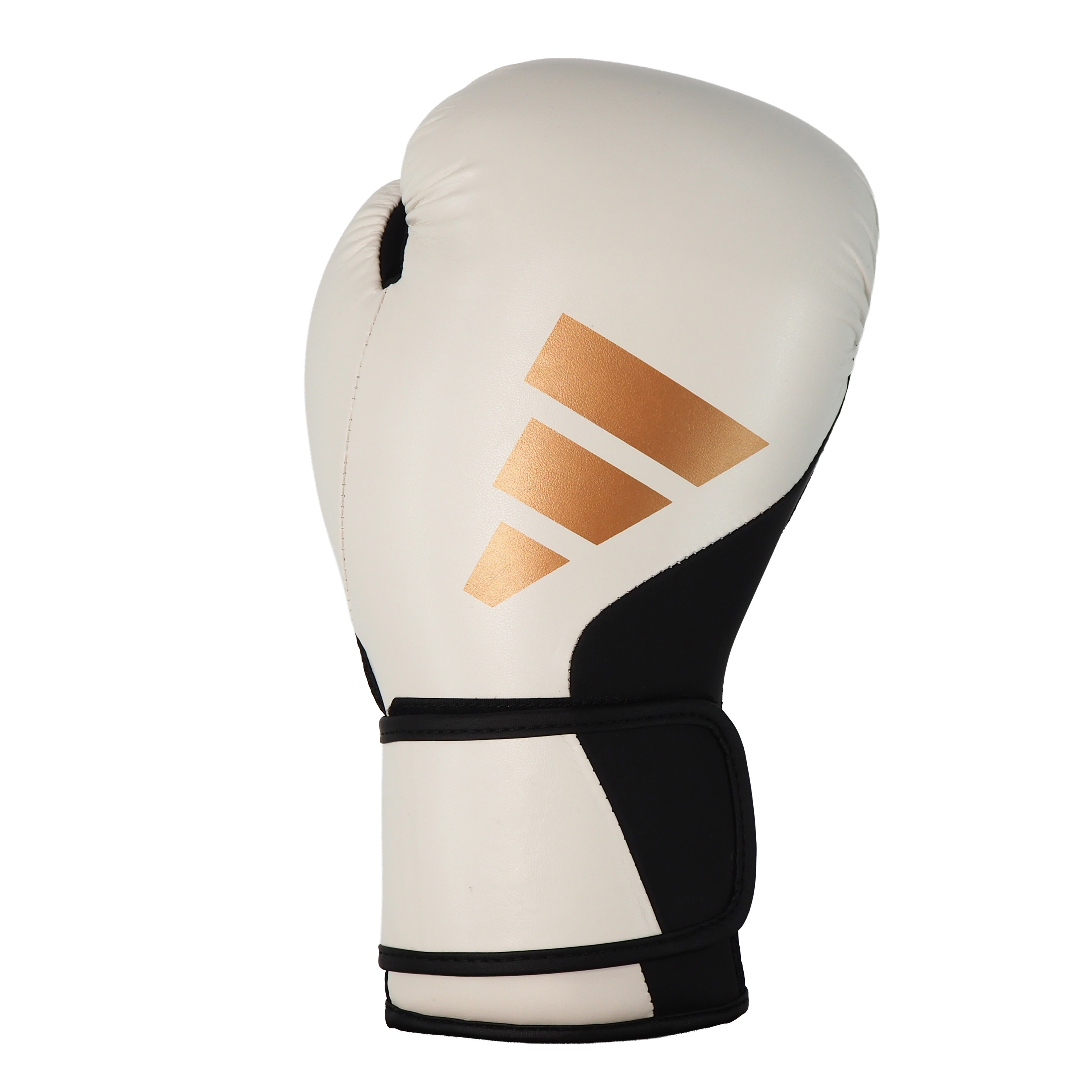 Boxhandschuh, Trainingsausrüstung, Weißer Handschuh, Goldenes Logo, Gepolsterte Oberfläche