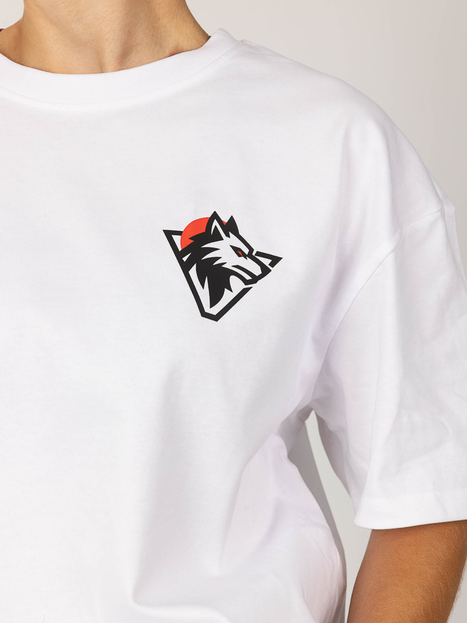 T-Shirt, Weiß, Logo, Wolf Logo, Grafik