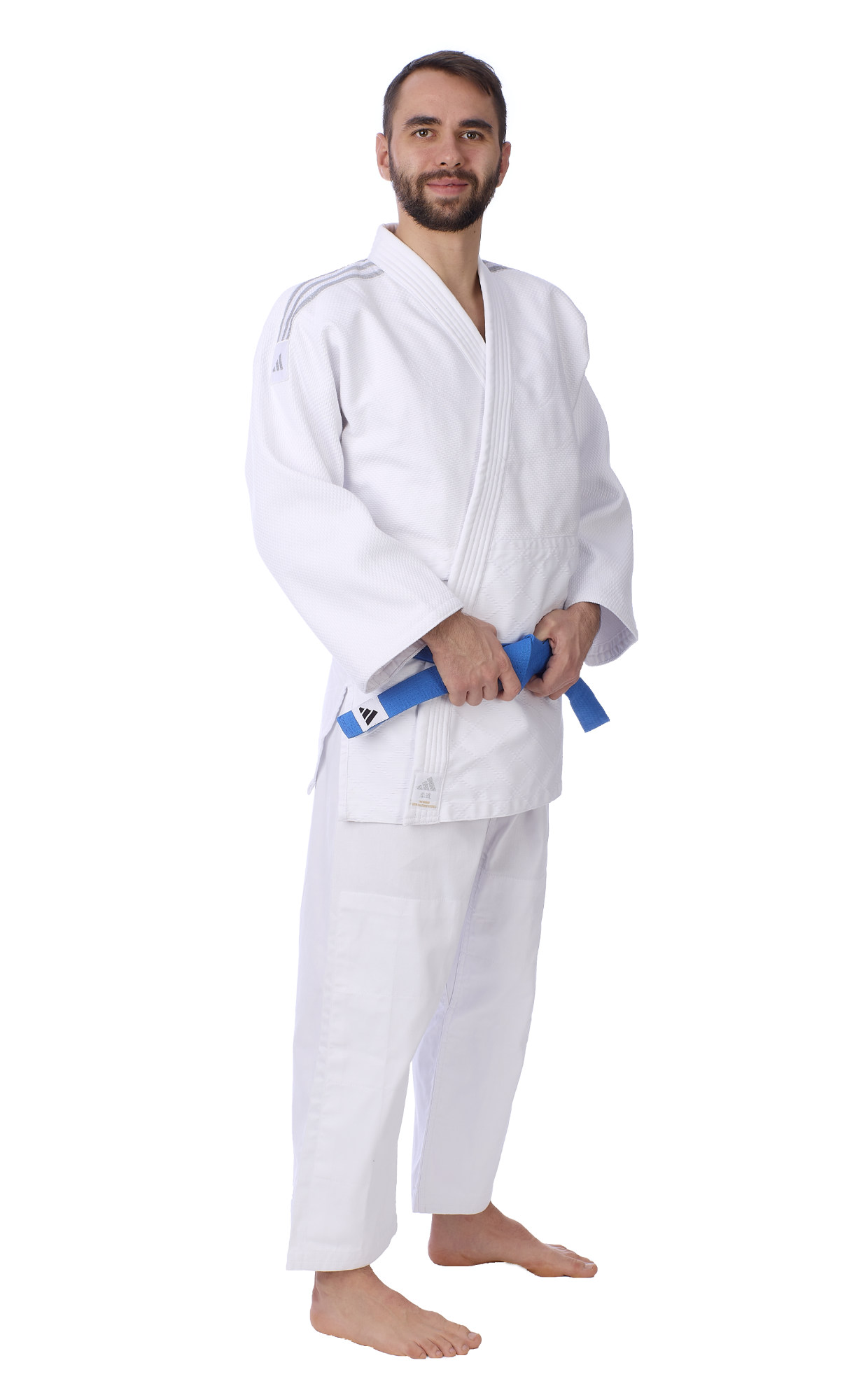 adidas judo gi Contest J650 white/silver stripes