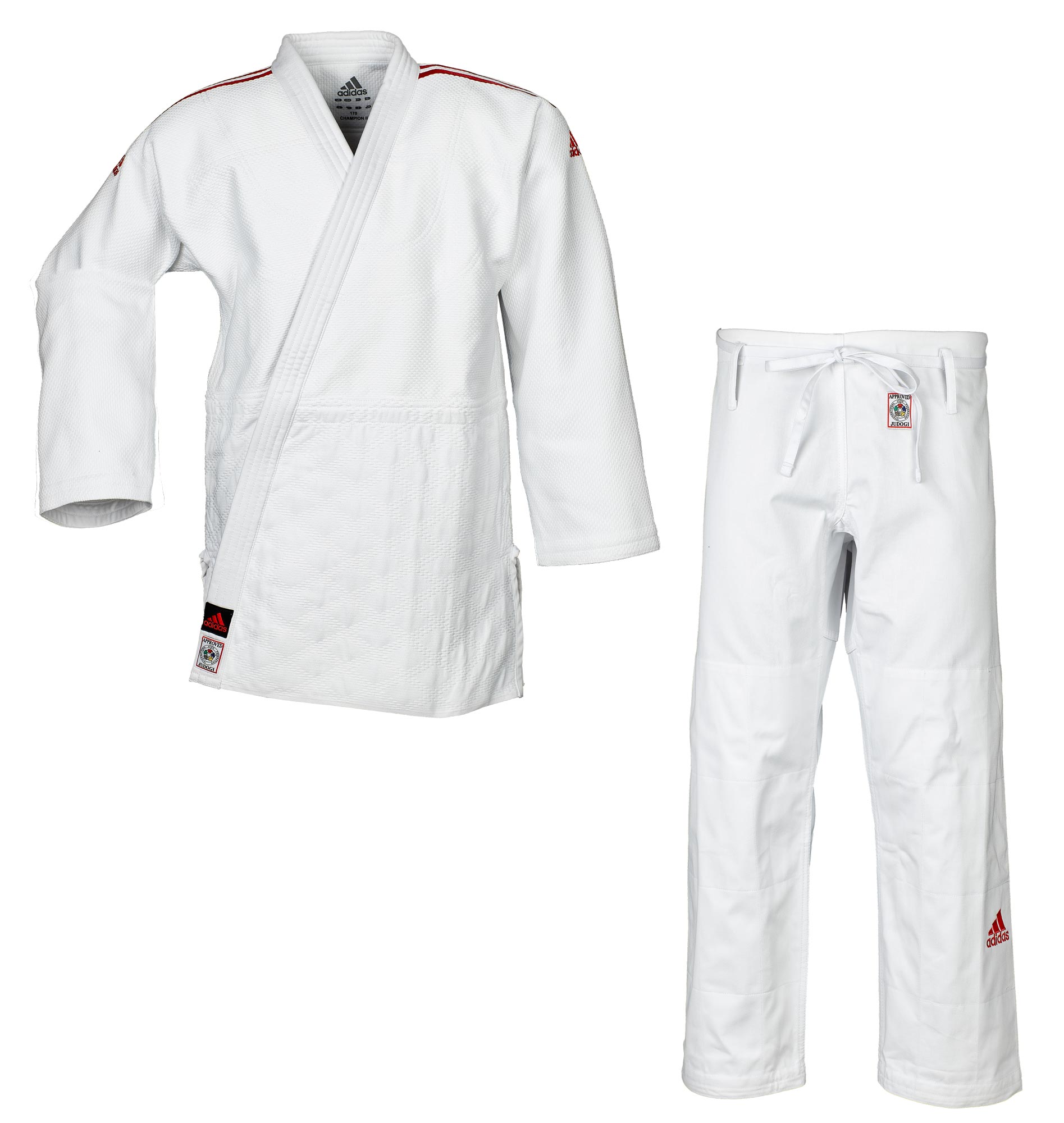 adidas judo gi Champion II JIJF, white / red stripes