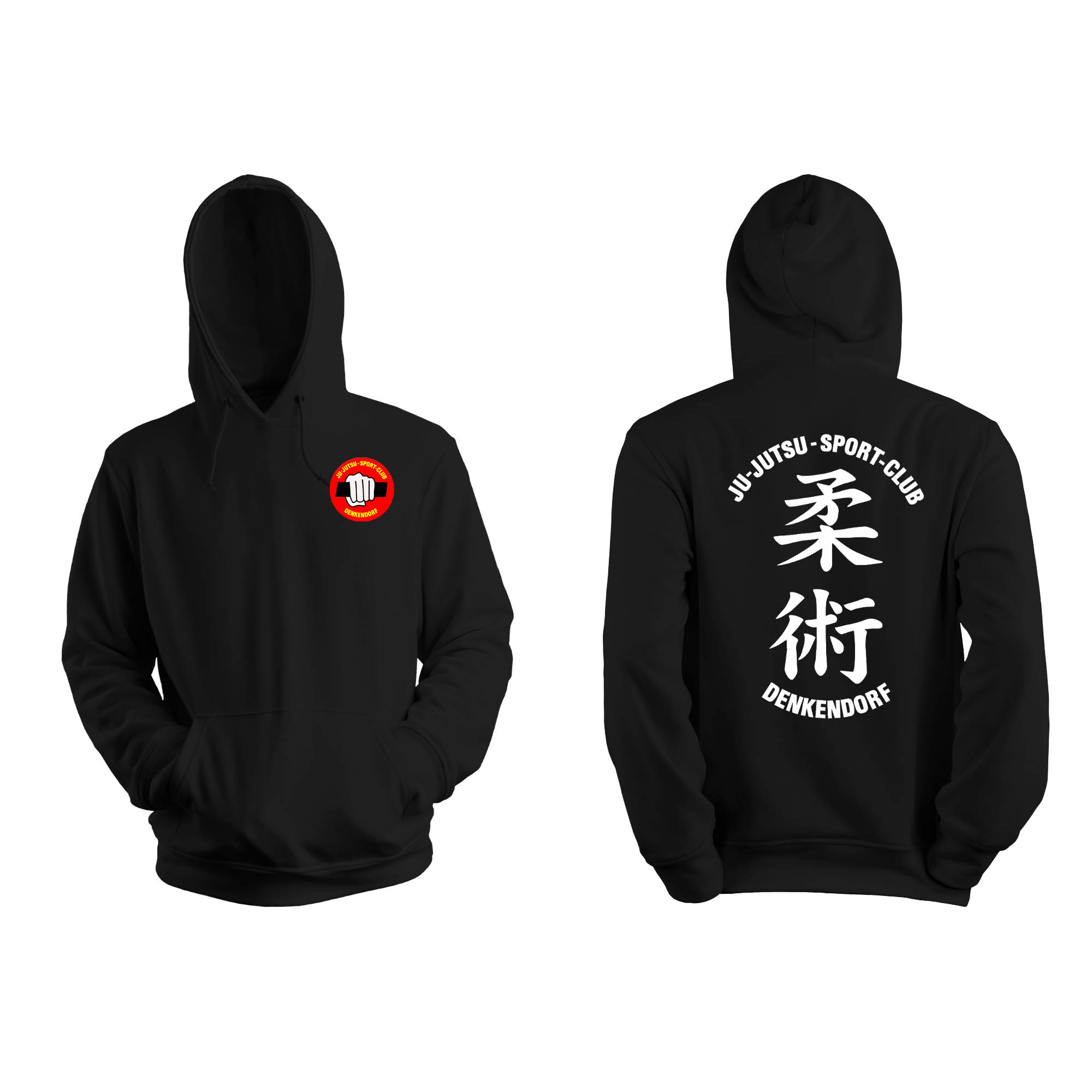 hoodie, schwarz, jutsu, club, denkendorf
