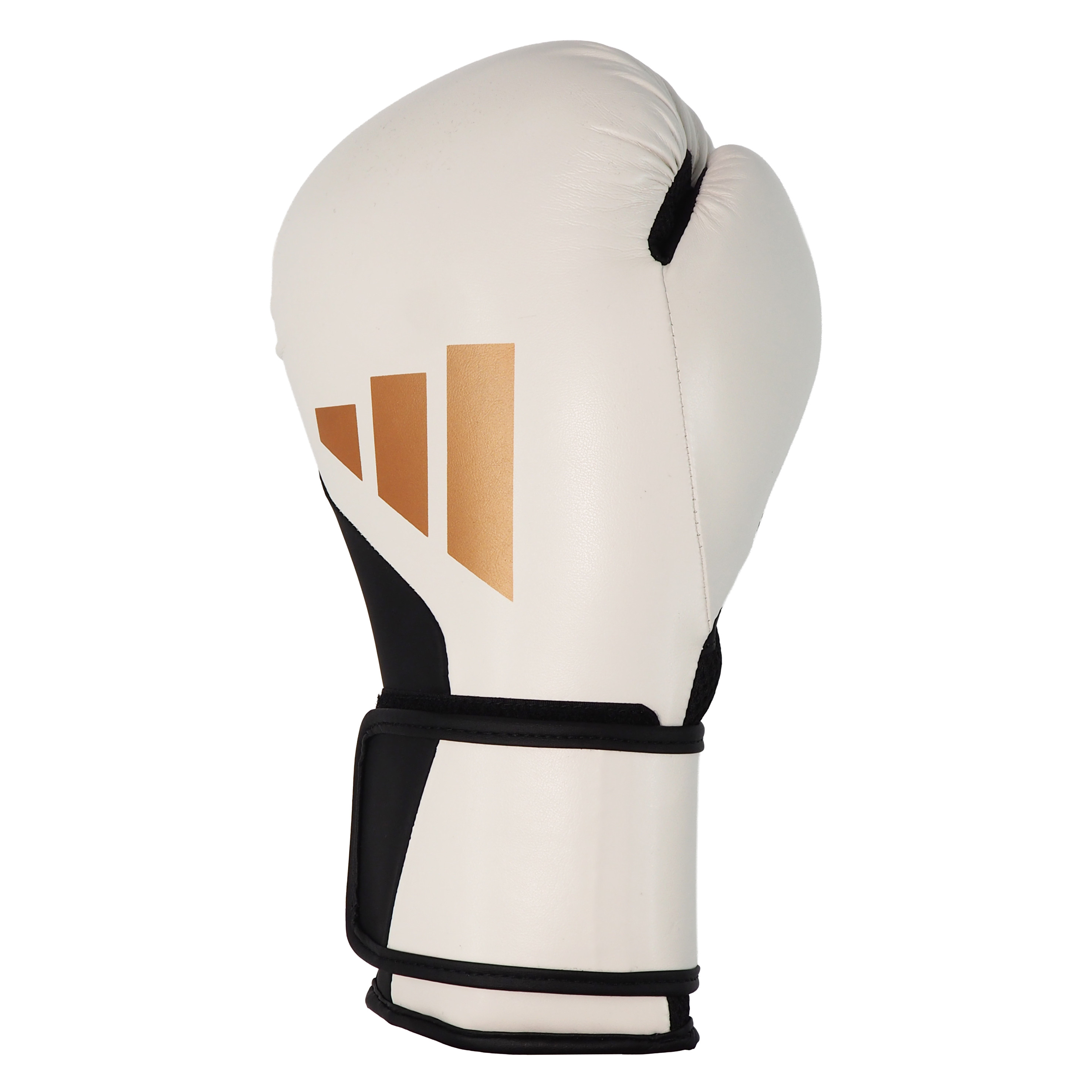 Boxing glove, Training glove, Leather, White, Golden logo