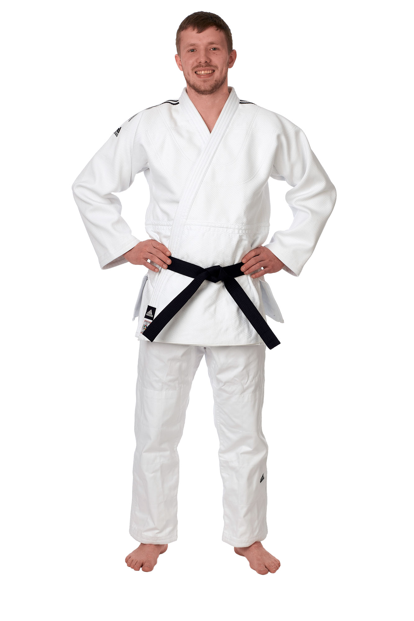 adidas judo gi Champion II JIJF, white / black stripes