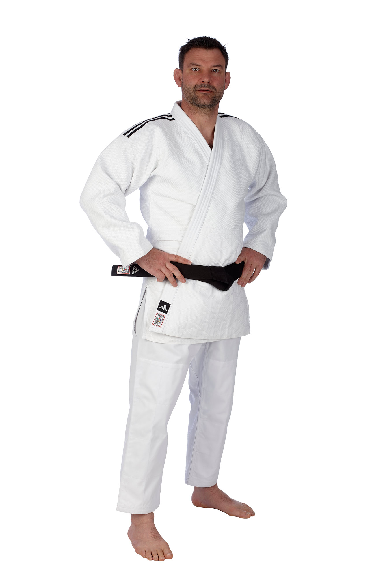 adidas judo gi Champion III JIJF-2 white / black stripes