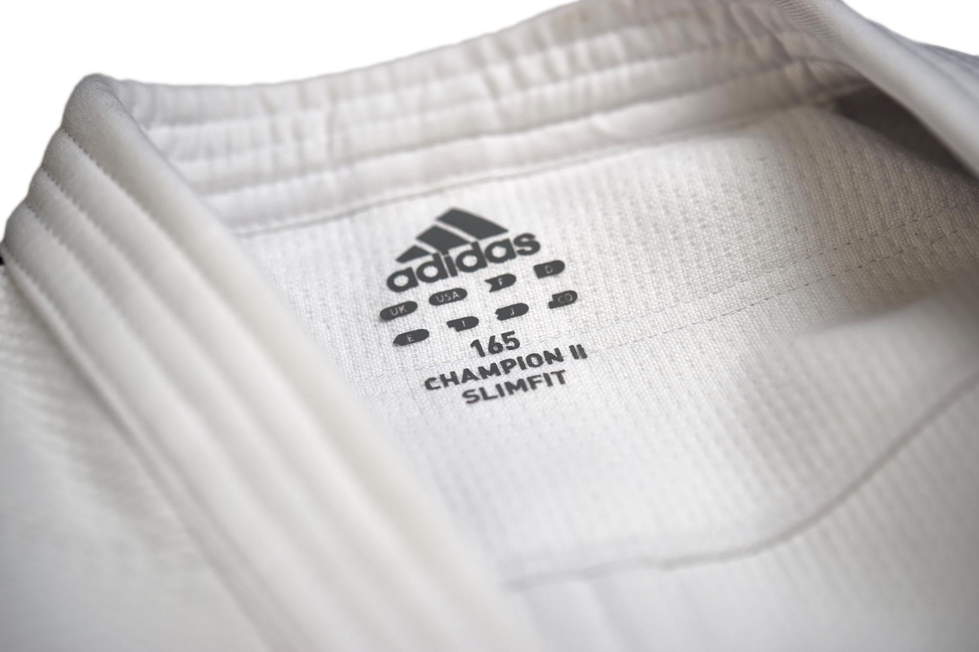adidas judo gi Champion II JIJFS, white / black stripes slim cut