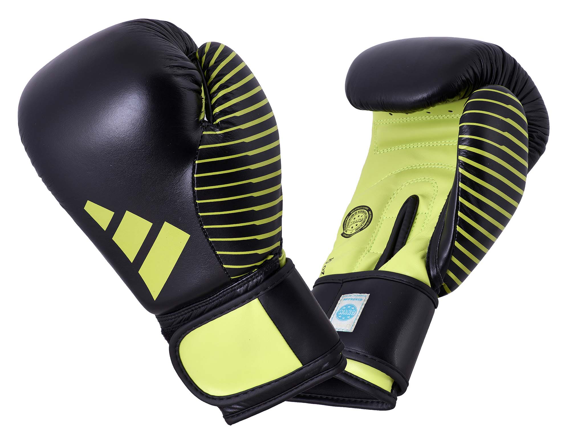 Boxhandschuhe, Schutzausrüstung, Neongelb, Neoprenleder, Trainingszubehör