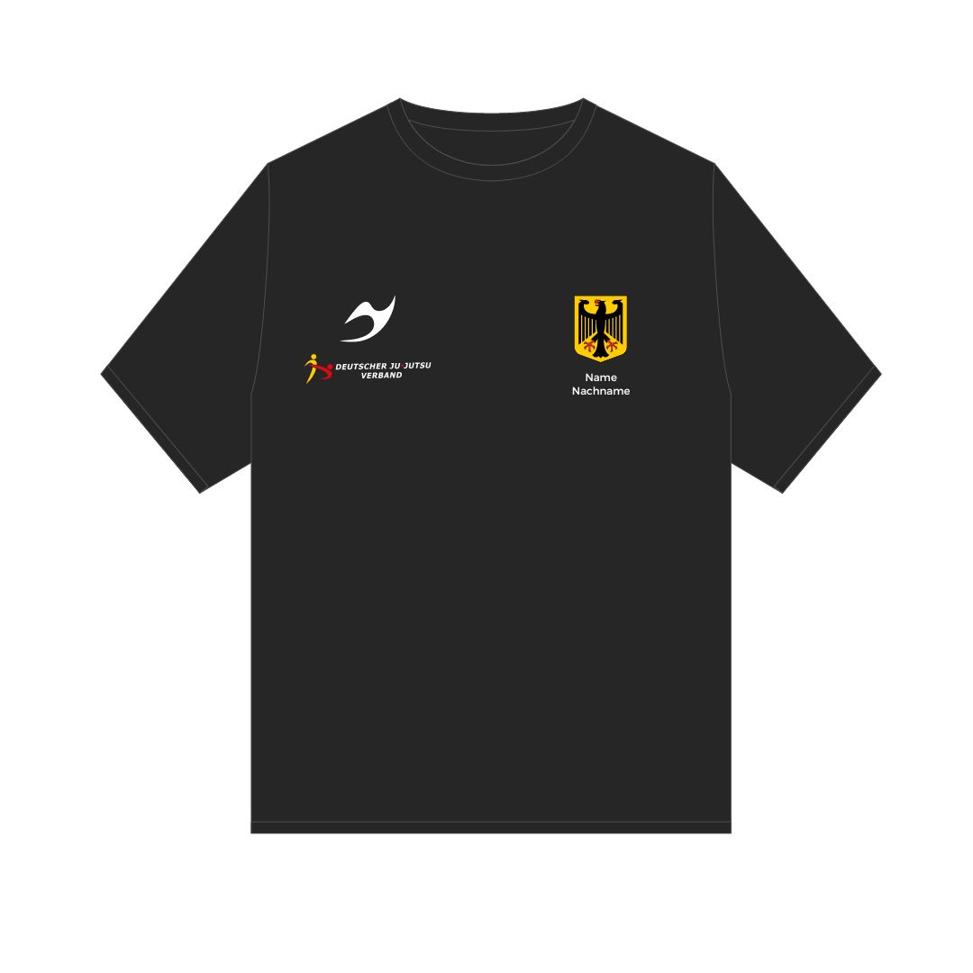 Bundeskader Baumwoll T-Shirt Adler, JU, DJJV, GER schwarz
