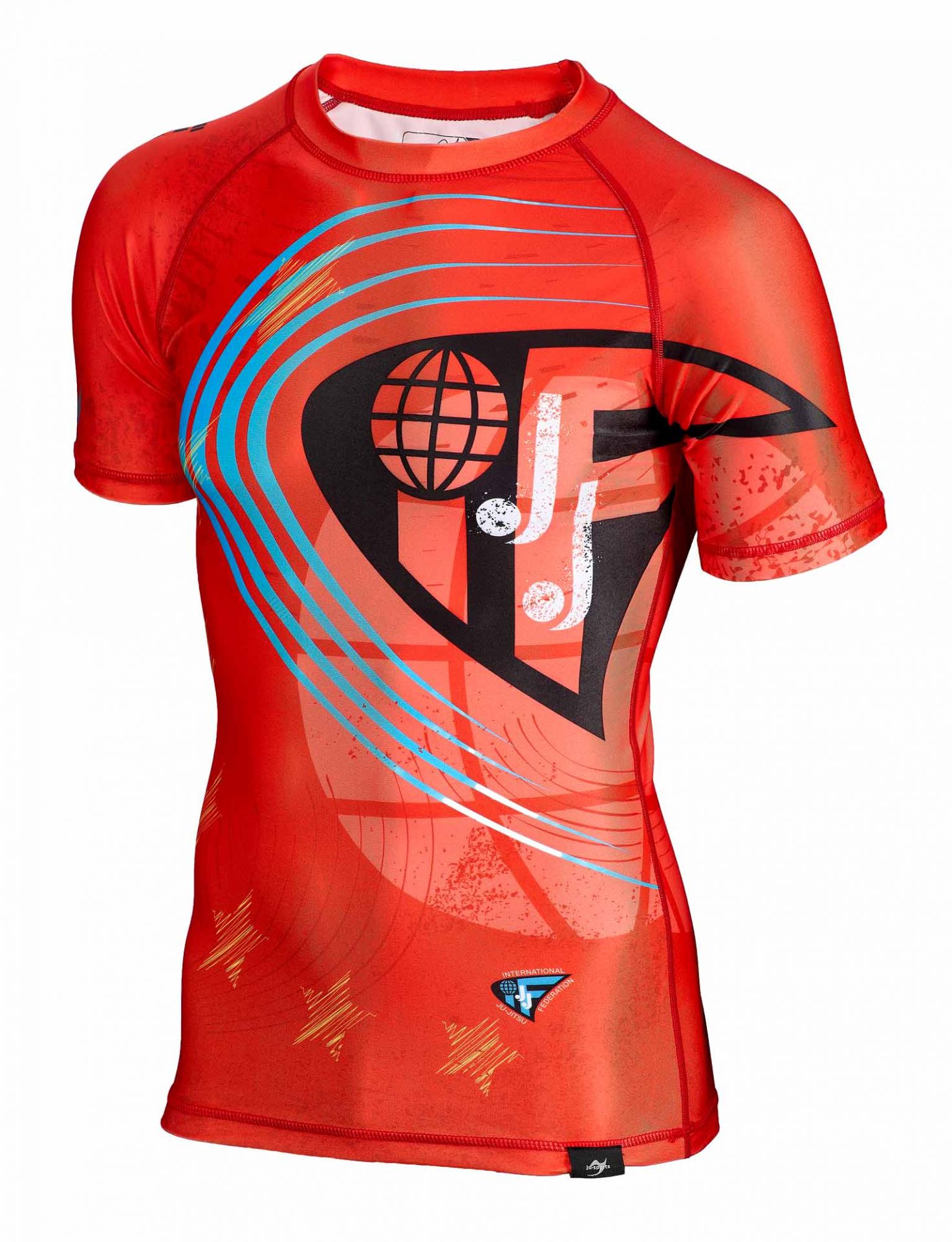 Rashguard kurzarm rot - JJIF approved mit Ländercode