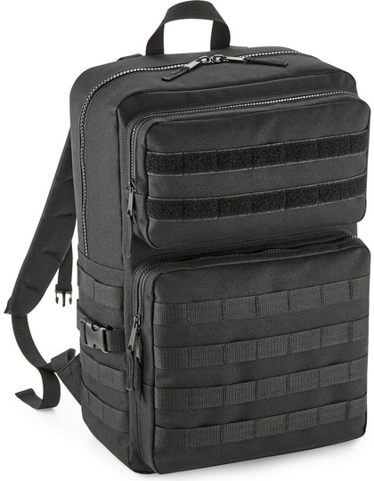 Rucksack, Taktischer Rucksack, Schwarz, MOLLE-Paltex, Klettverschluss