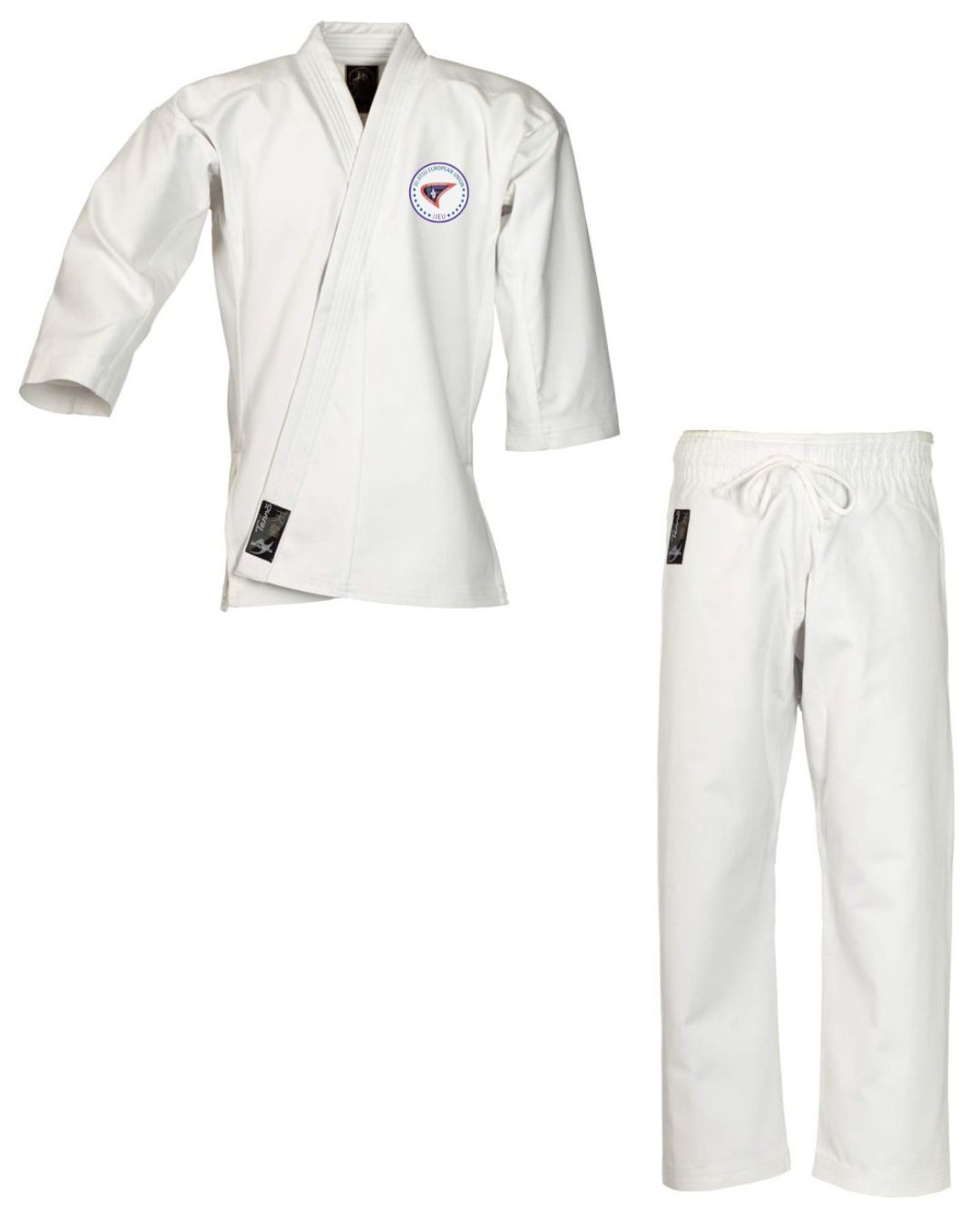jiu-jitsu gi, kimono, weiß, Kordelzughose, Logo-Patch