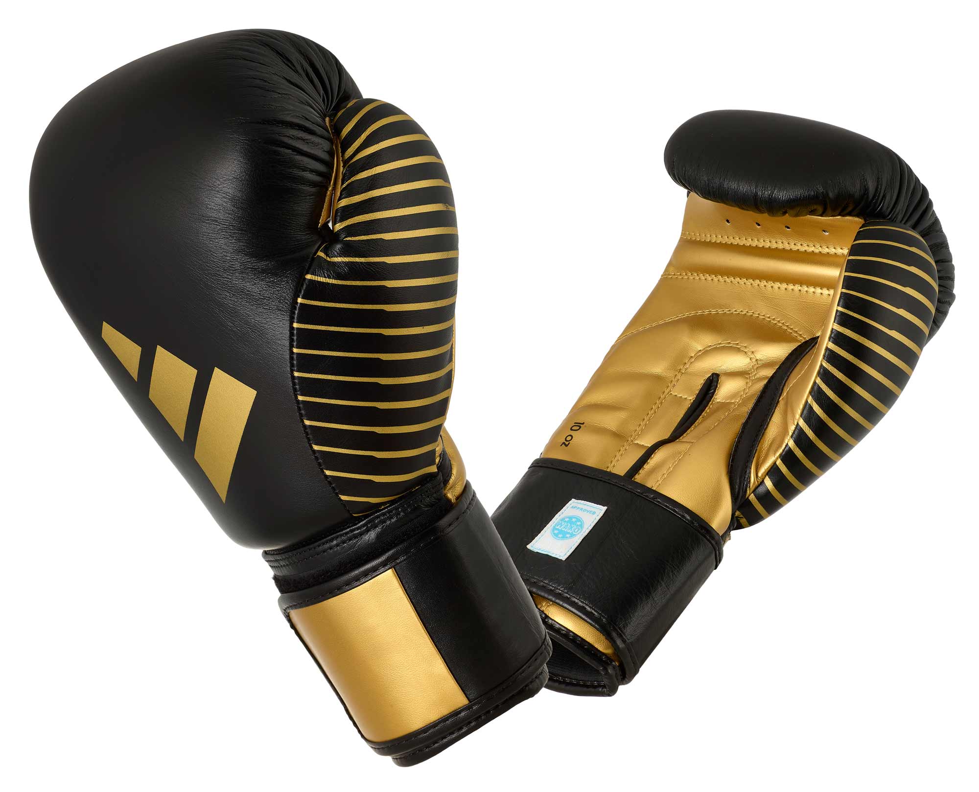 Boxhandschuhe, Trainingshandschuhe, Lederhandschuhe, Gold-schwarz, Gepolsterte Handschuhe