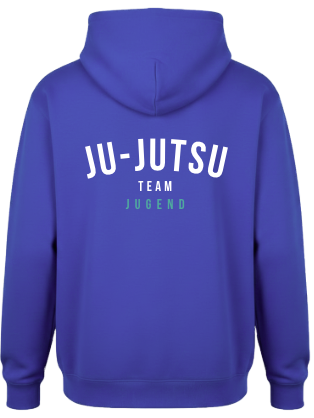 hoodie, blau, ju-jitsu, team, jugend