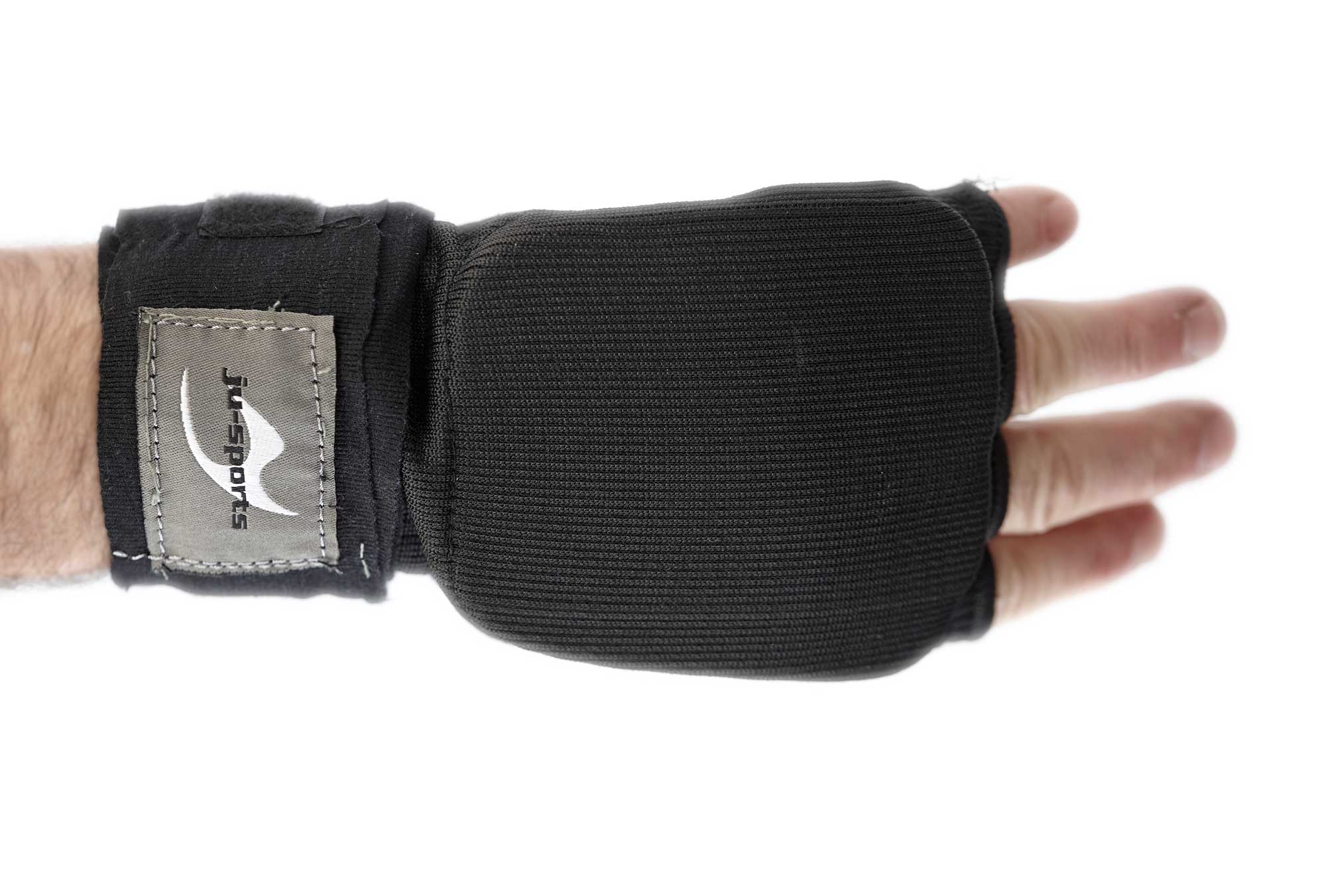 Innen-Boxhandschuhe mit Bandage Senior schwarz