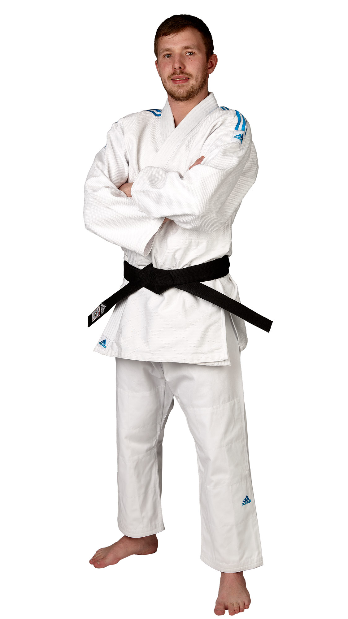 adidas judo gi Contest J650 white/blue stripes