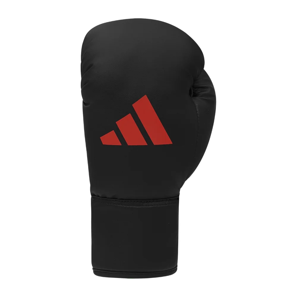 Boxhandschuh, Schwarz, Rotes Logo, Synthetik, Erwachsenen Größe