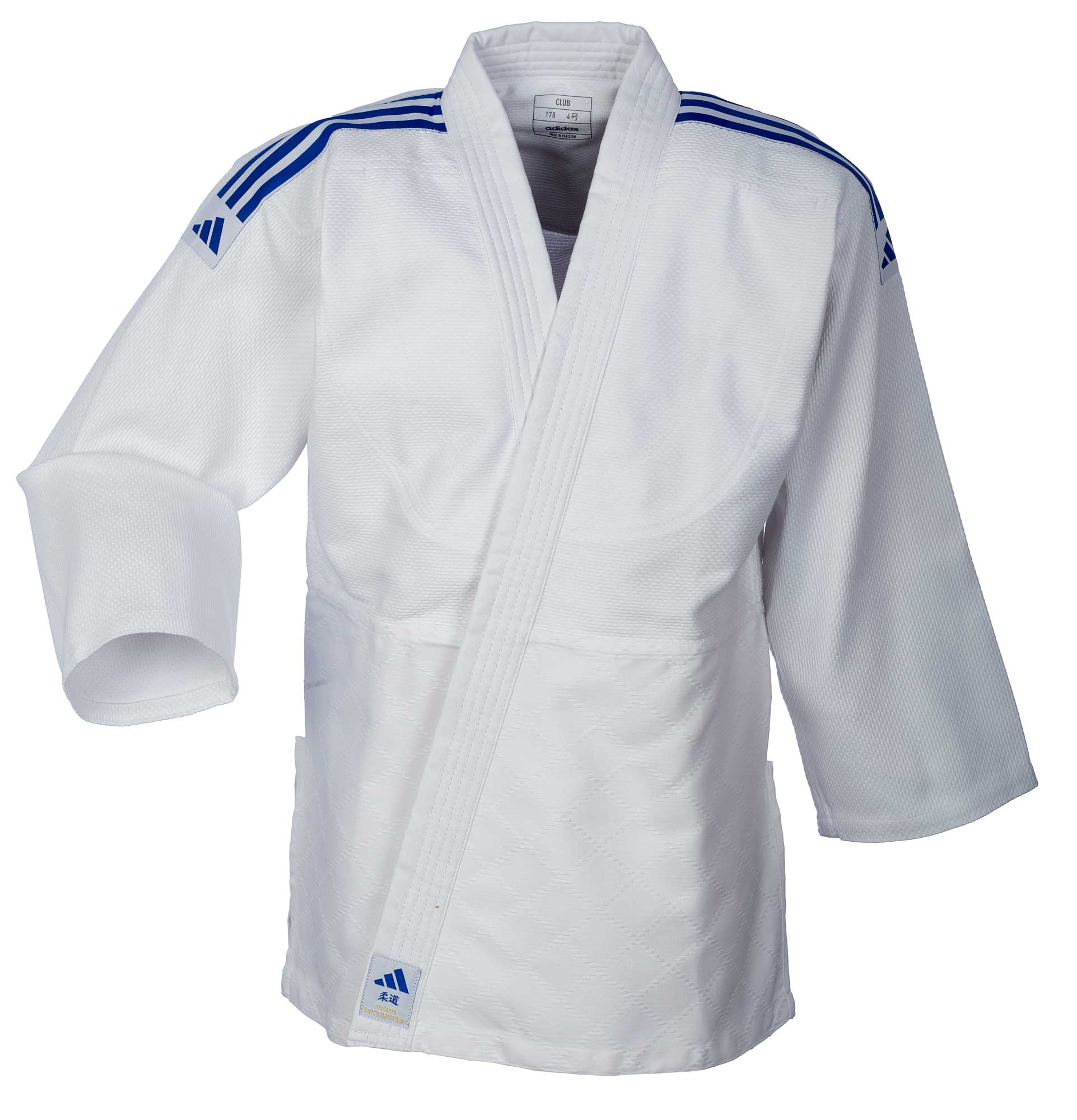 adidas judo gi Club J350E white/blue stripes