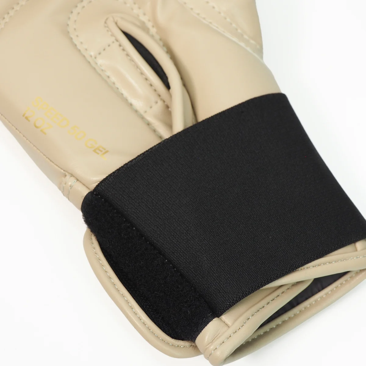 handschuhe, beige, Klettverschluss, Synthetikleder, elastischer Saum