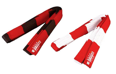 Ju-Sports Coral Belt 7th Dan red/white panels 4,5 cm - older model