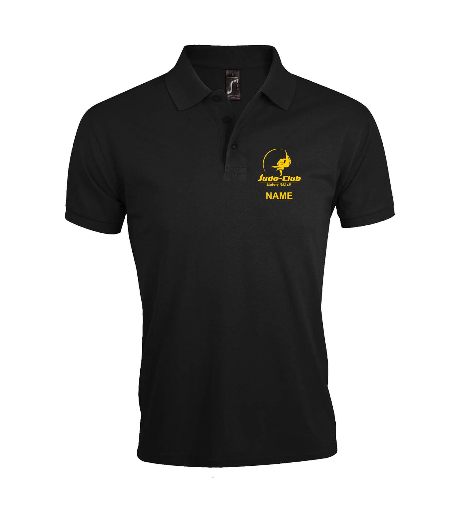 Polohemd, schwarz, Logodruck, Kurzarm, Name individuell