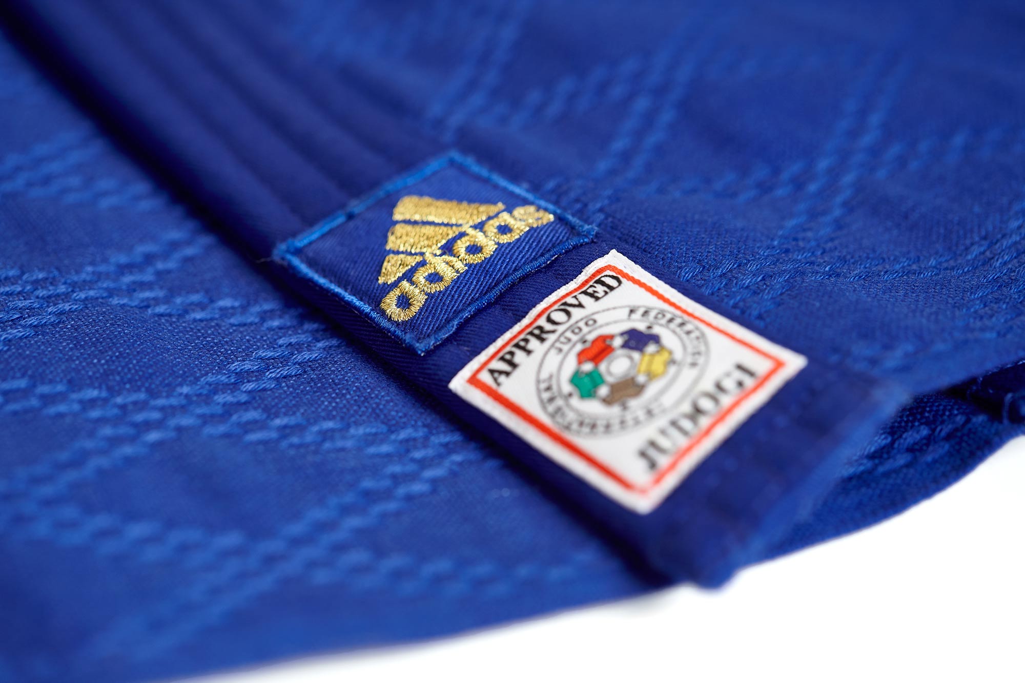 adidas judo gi Champion II JIJF, blue / golden stripes