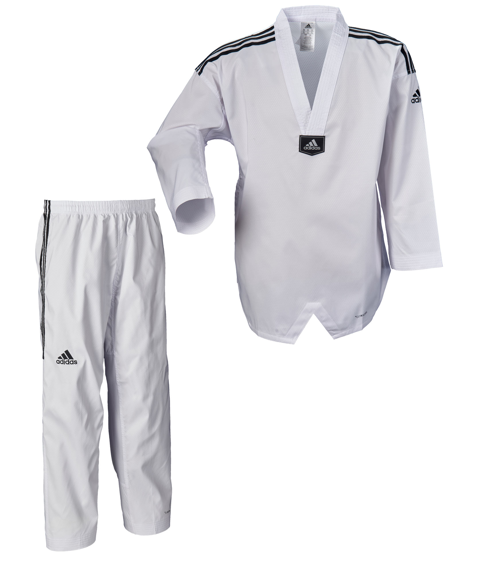 adidas TKD dobok Fighter eco with stripes, white collar