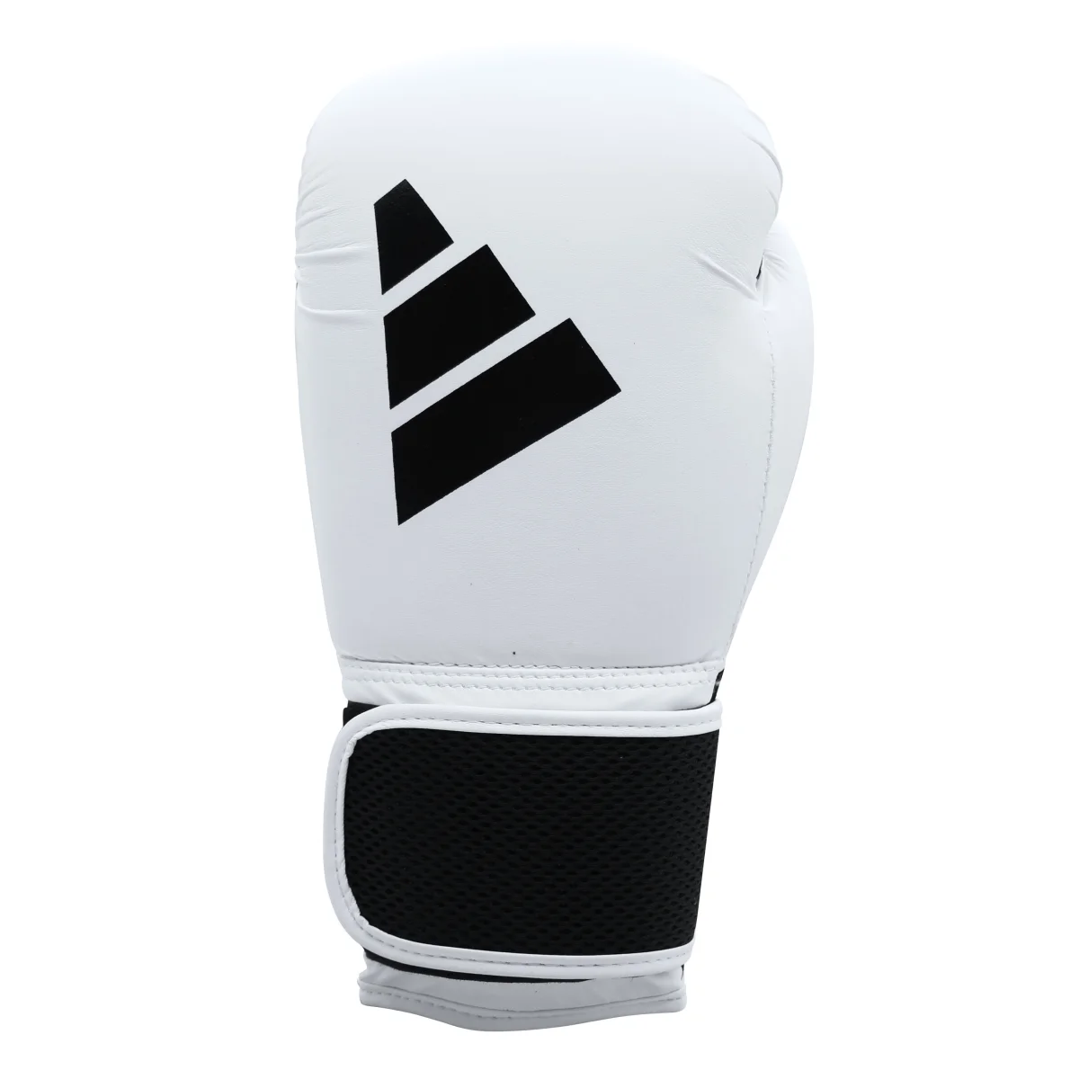 Boxhandschuhe, weiße Farbe, Schwarz Mesh, Gurtband?, Brandlogo