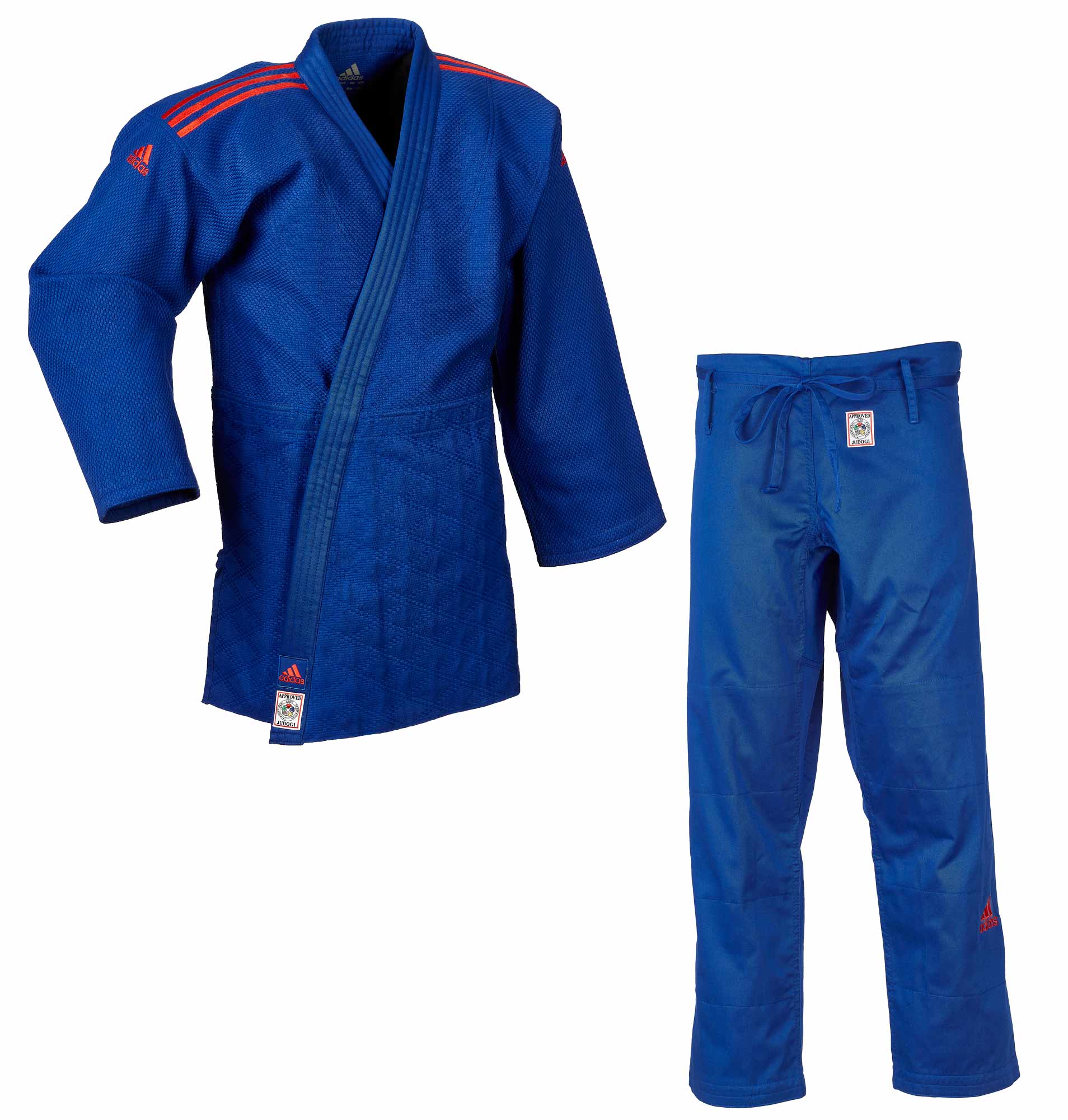 adidas judo gi Champion II JIJF, blue / red stripes