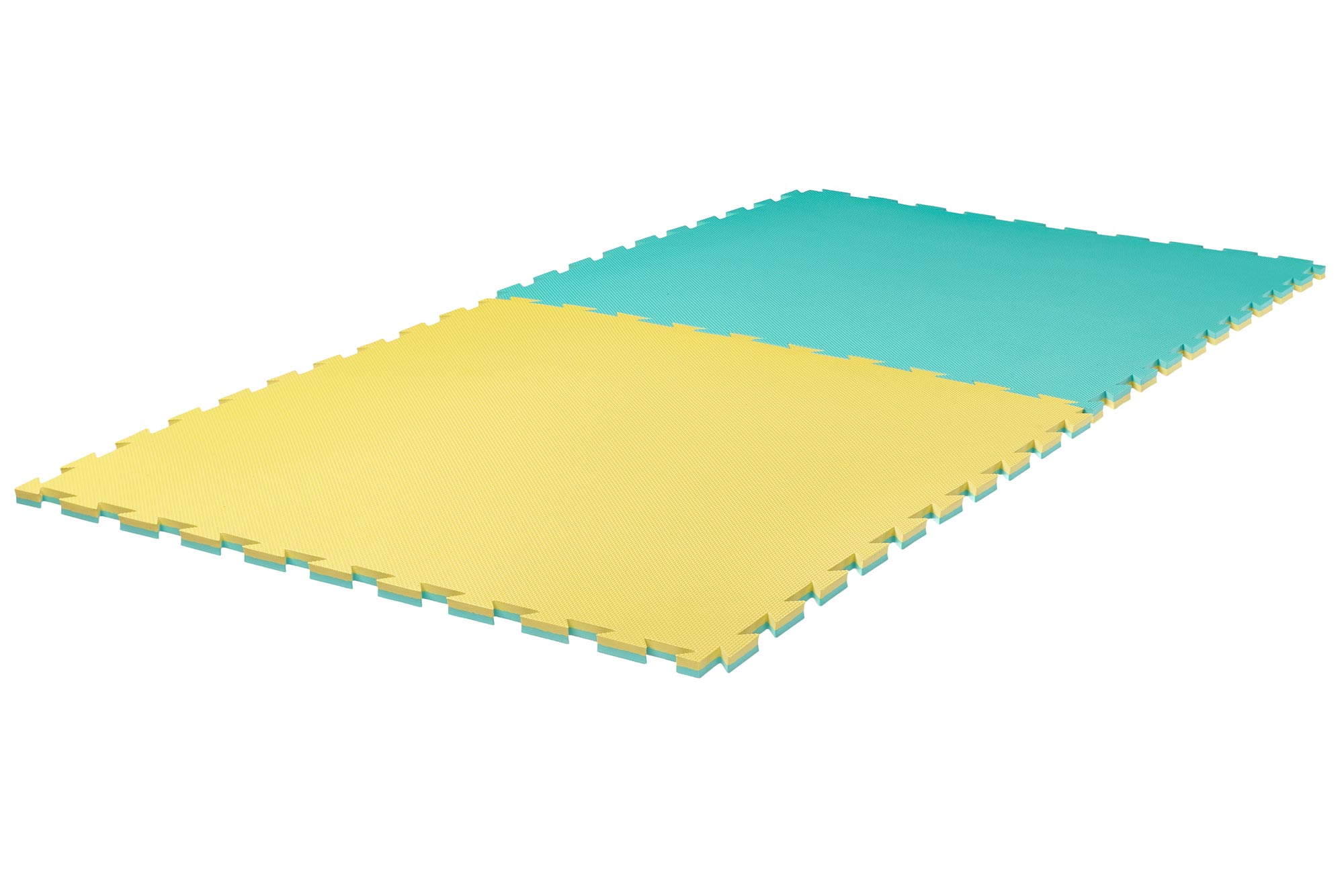 Reversible Jigsaw Mat Pro Grappling Crosstexture 1 m x 1 m x 2 cm yellow/green