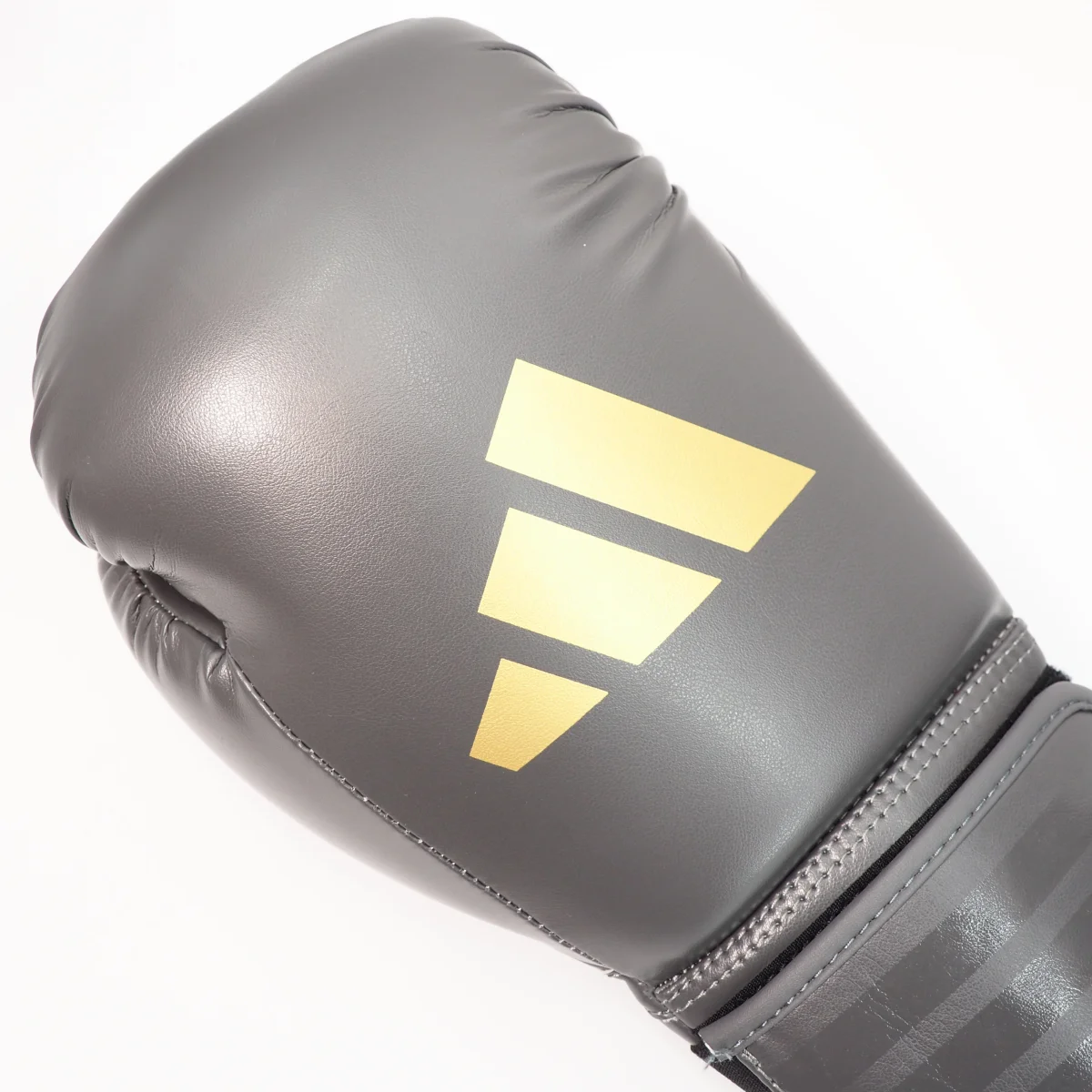 Boxhandschuh, Grau, Synthetisches Leder, Goldenes Logo, Kuffelverschluss