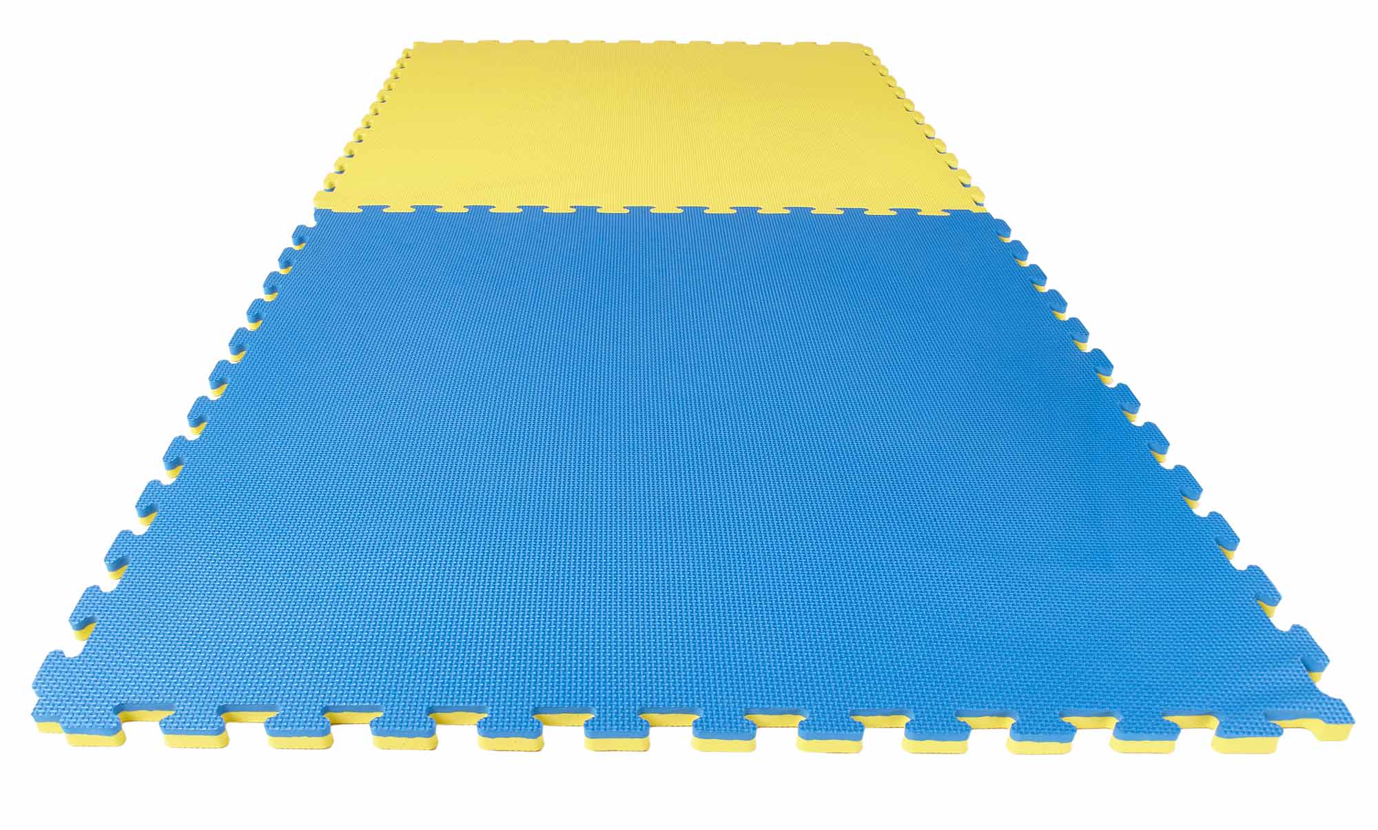 Reversible Jigsaw Mat Econo Crosstexture 1 x 1 m x 2 cm blue/yellow