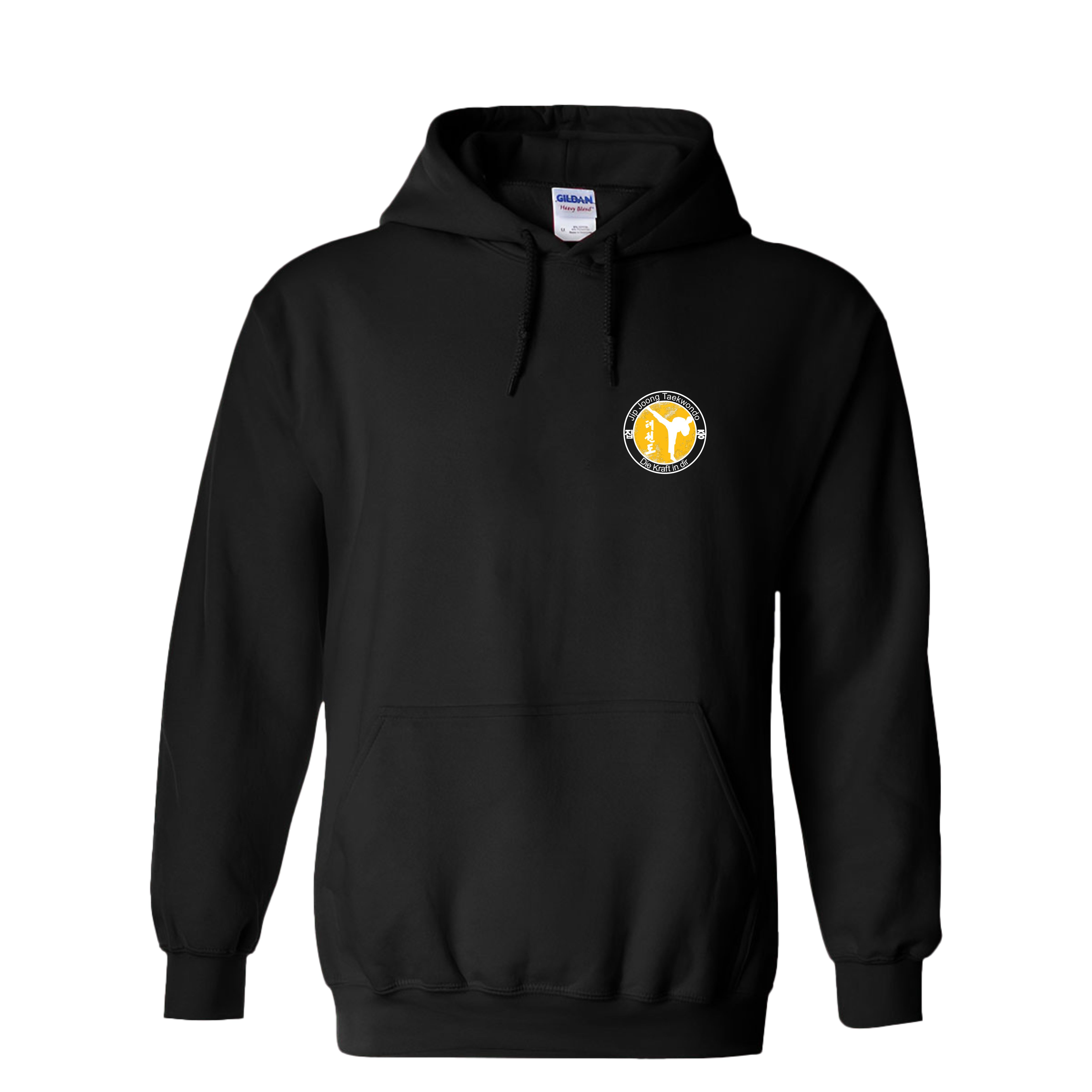 hoodie, schwarz, logo, pullover, tasche