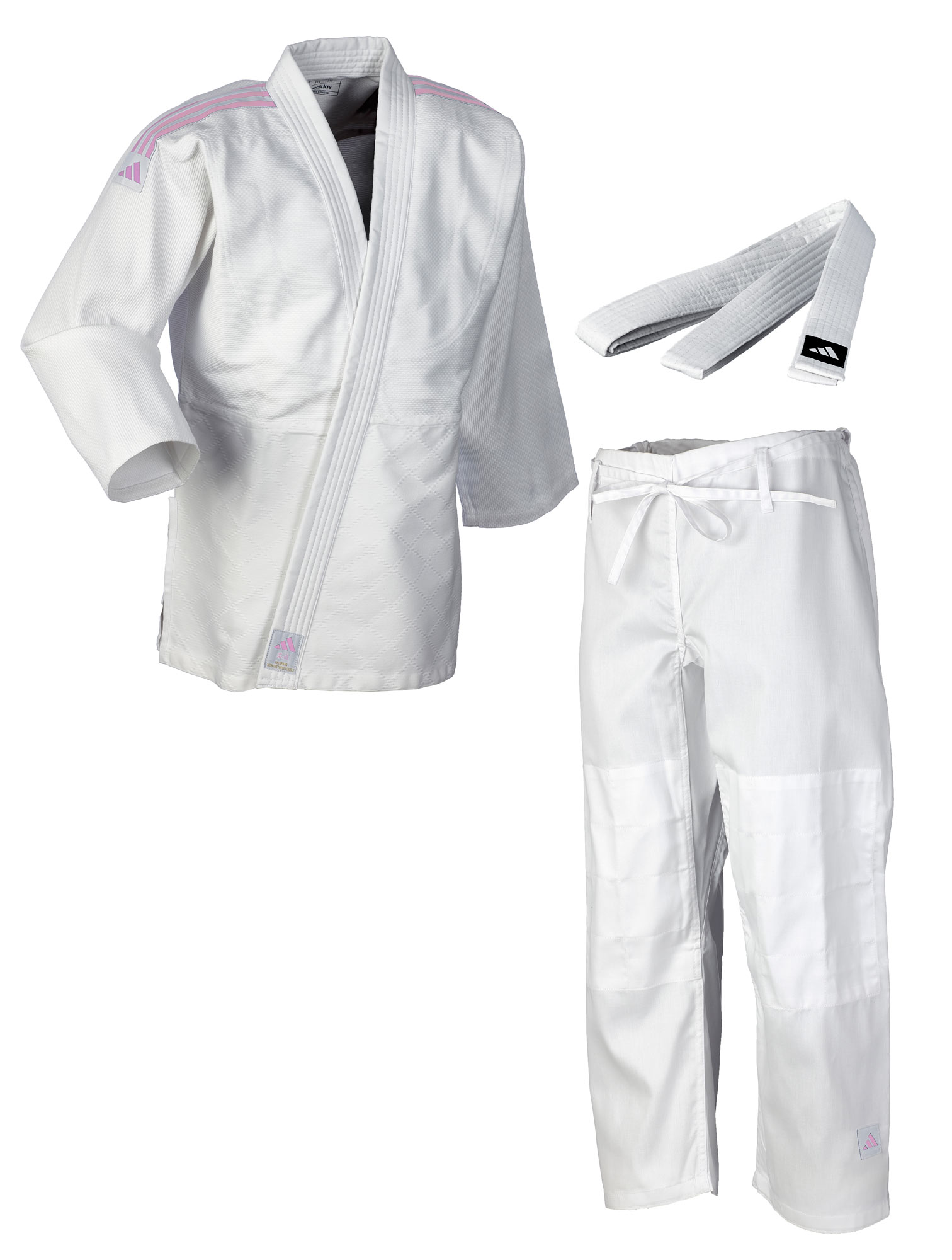 adidas judo gi Club J350 white/pink stripes