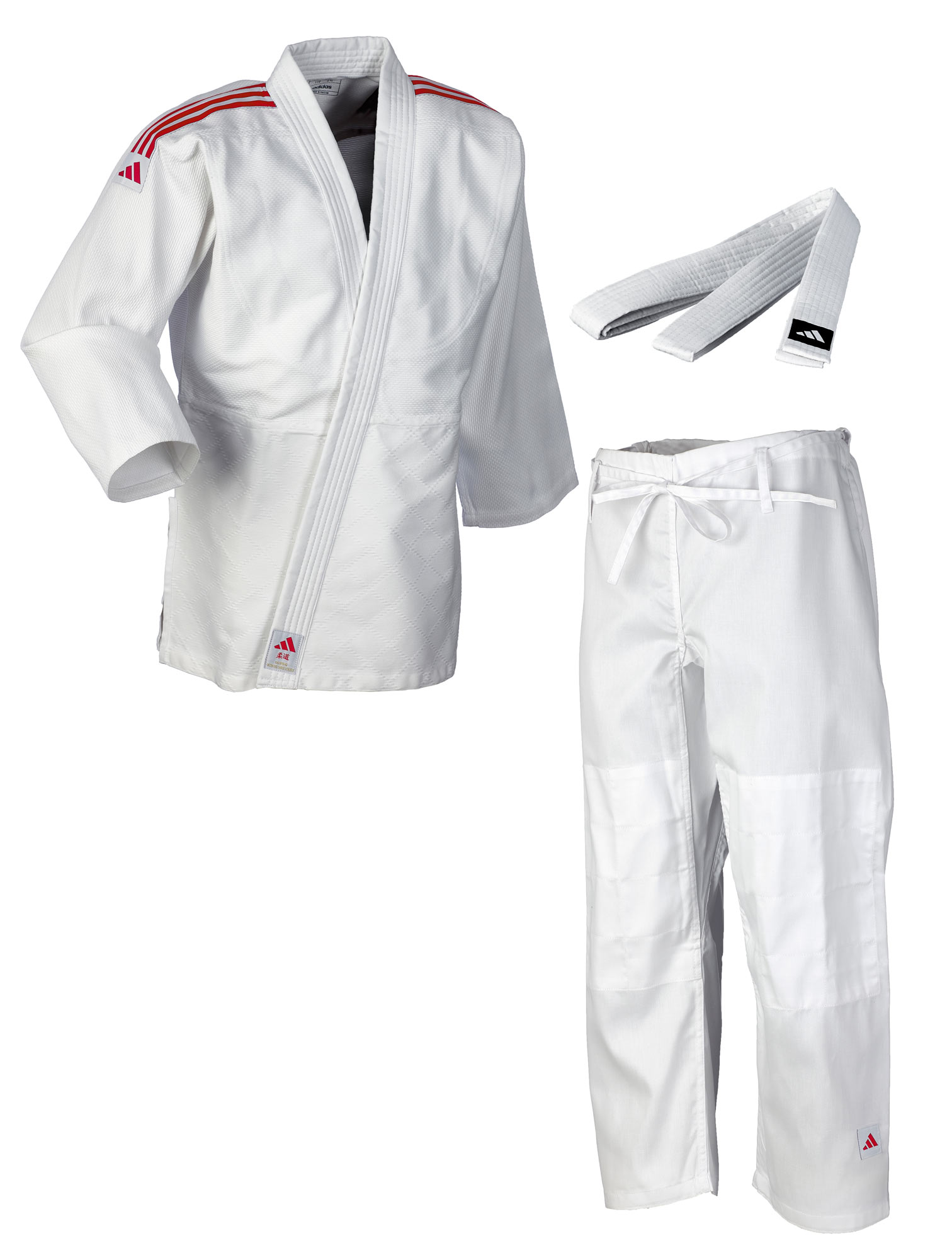 adidas judo gi Club J350E white/red stripes