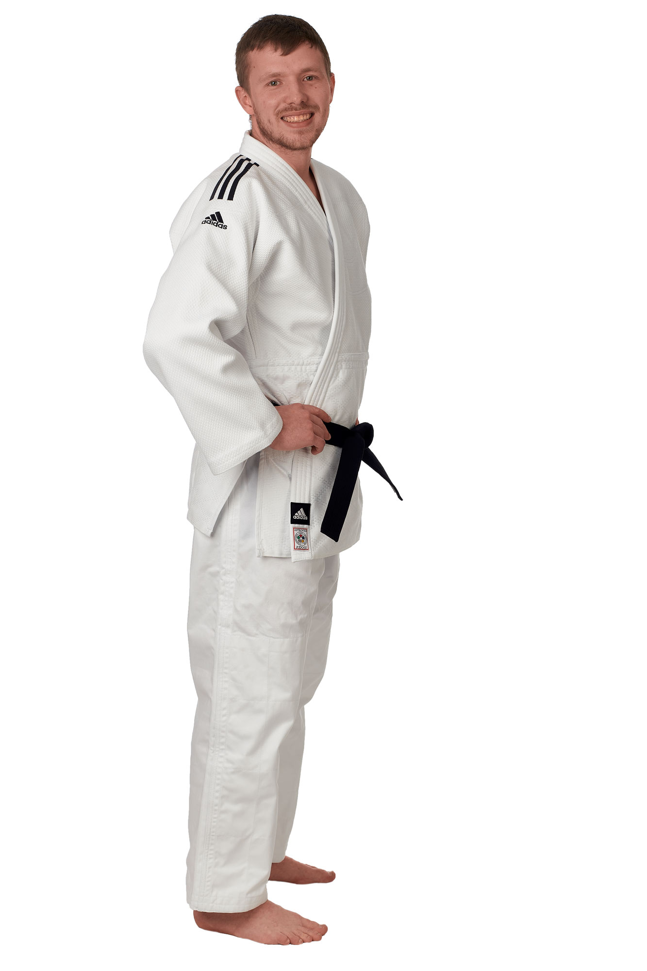 adidas judo gi Champion II JIJF, white / black stripes