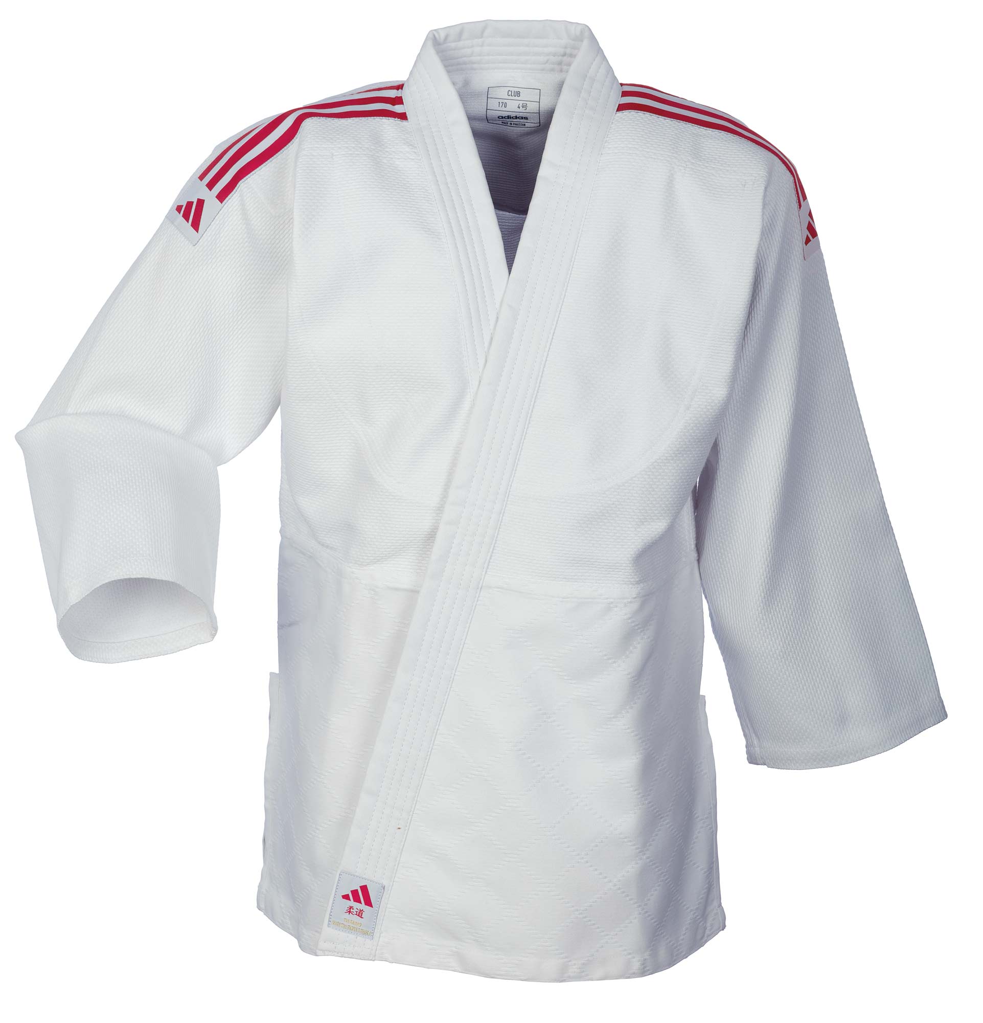 adidas judo gi Club J350E white/red stripes