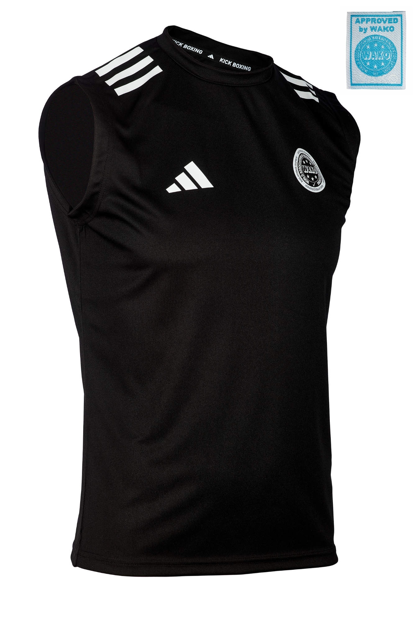 adidas Kickbox-Sleeveless Shirt Kick Light schwarz, WAKO adiWAKOST1