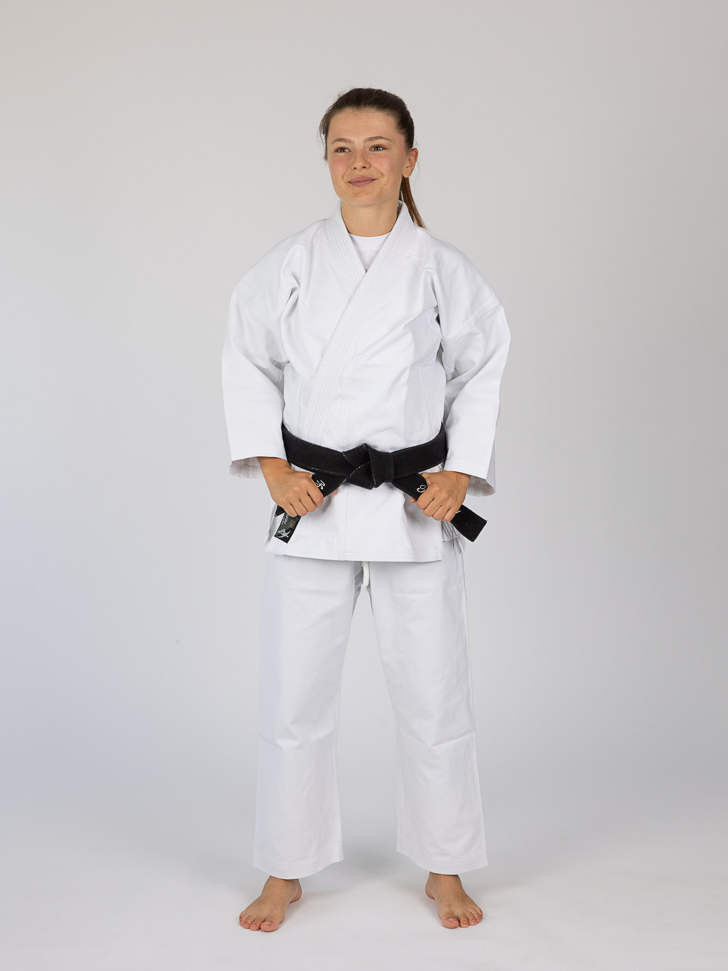 Judo-Anzug, Judo-Gi, Schwarzgurt, Weiße Hose, Baumwoll-Gi